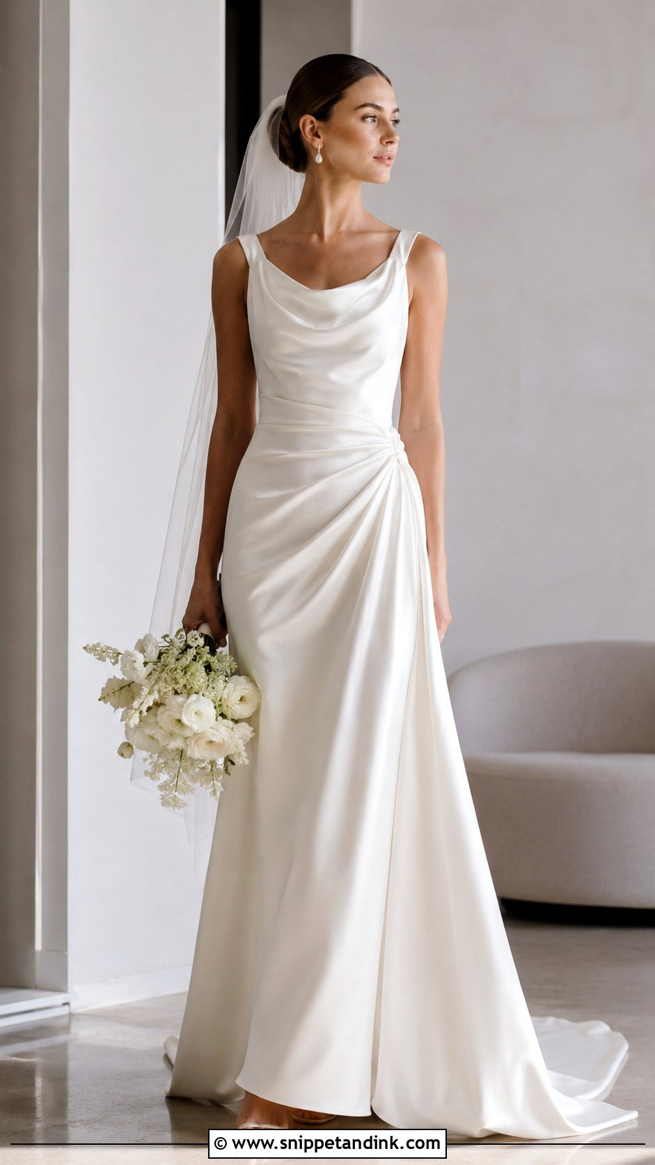 Draped Silk Wedding Dress - Snippet and Ink - 25 Old Money Wedding Dresses