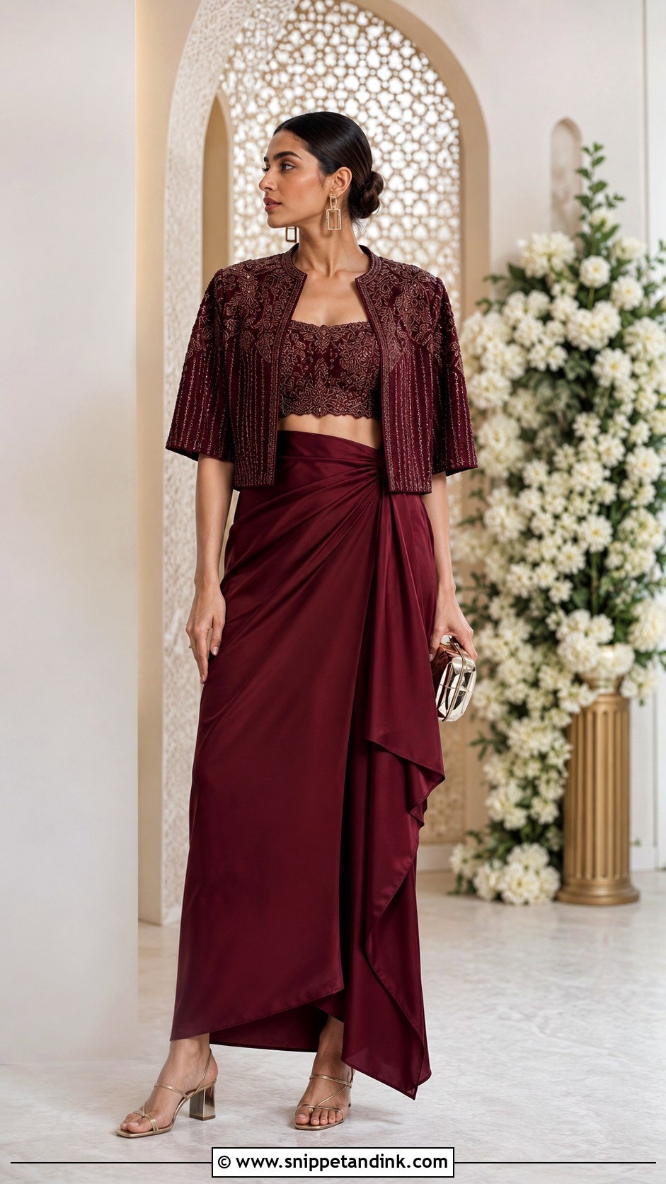 Draped Skirt Baraat Outfit - Snippet and Ink - 20 Baraat Outfits for Sisters