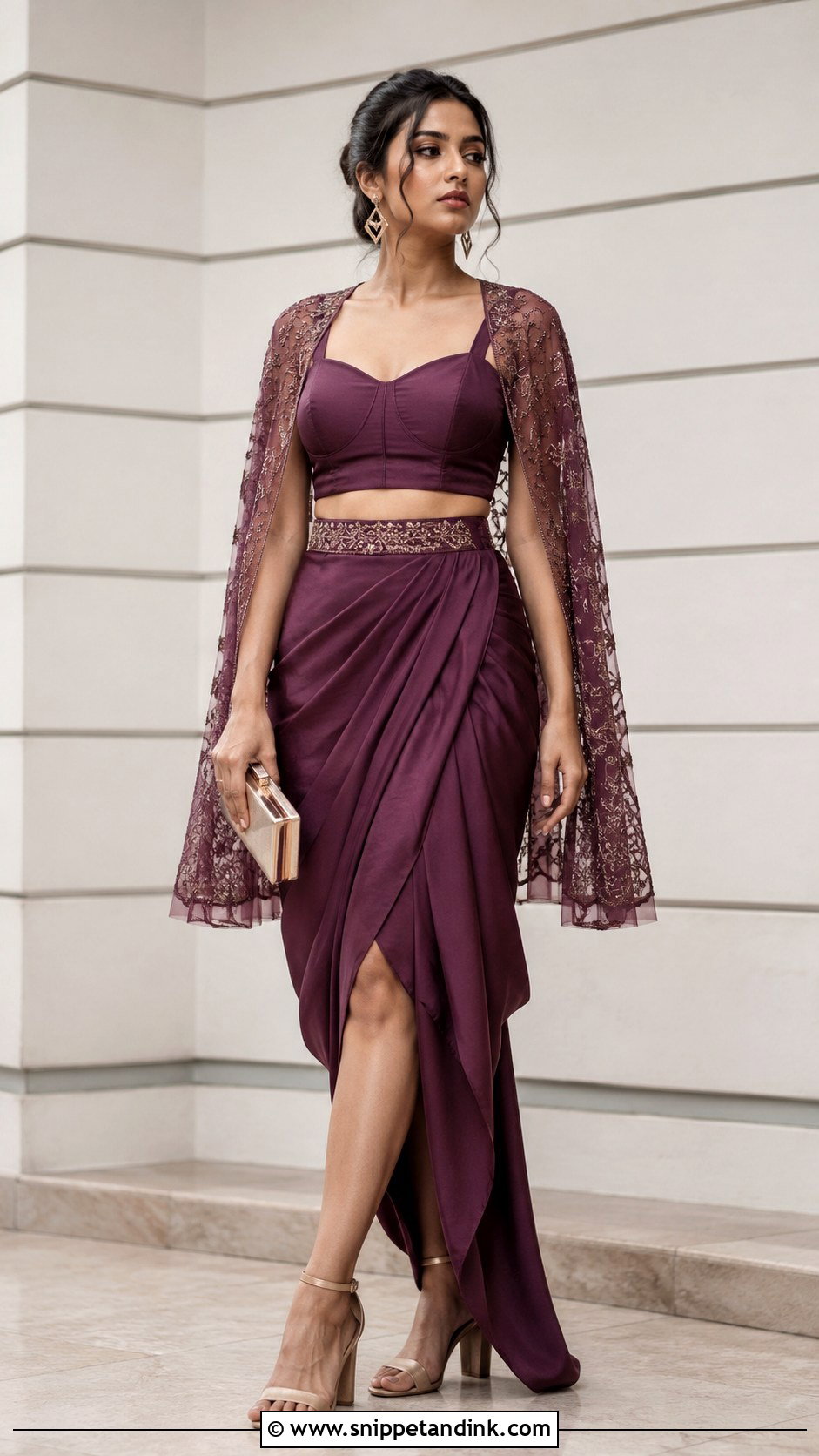 Draped Skirt Indian Wedding Outfit - Snippet and Ink - 20 Indian Wedding Party Outfits
