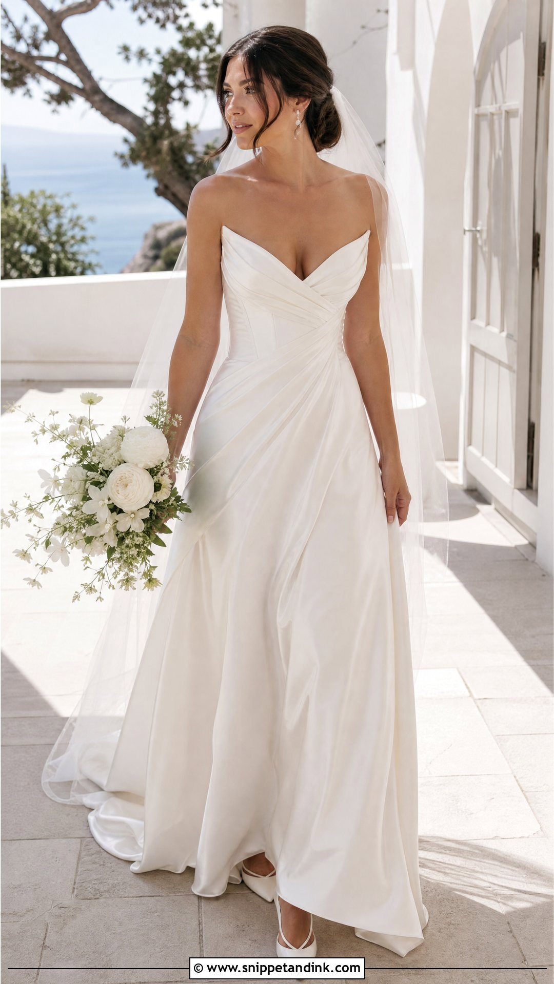 Draped V Corset Wedding Dress - Snippet and Ink - 20 V Corset Wedding Dress Ideas