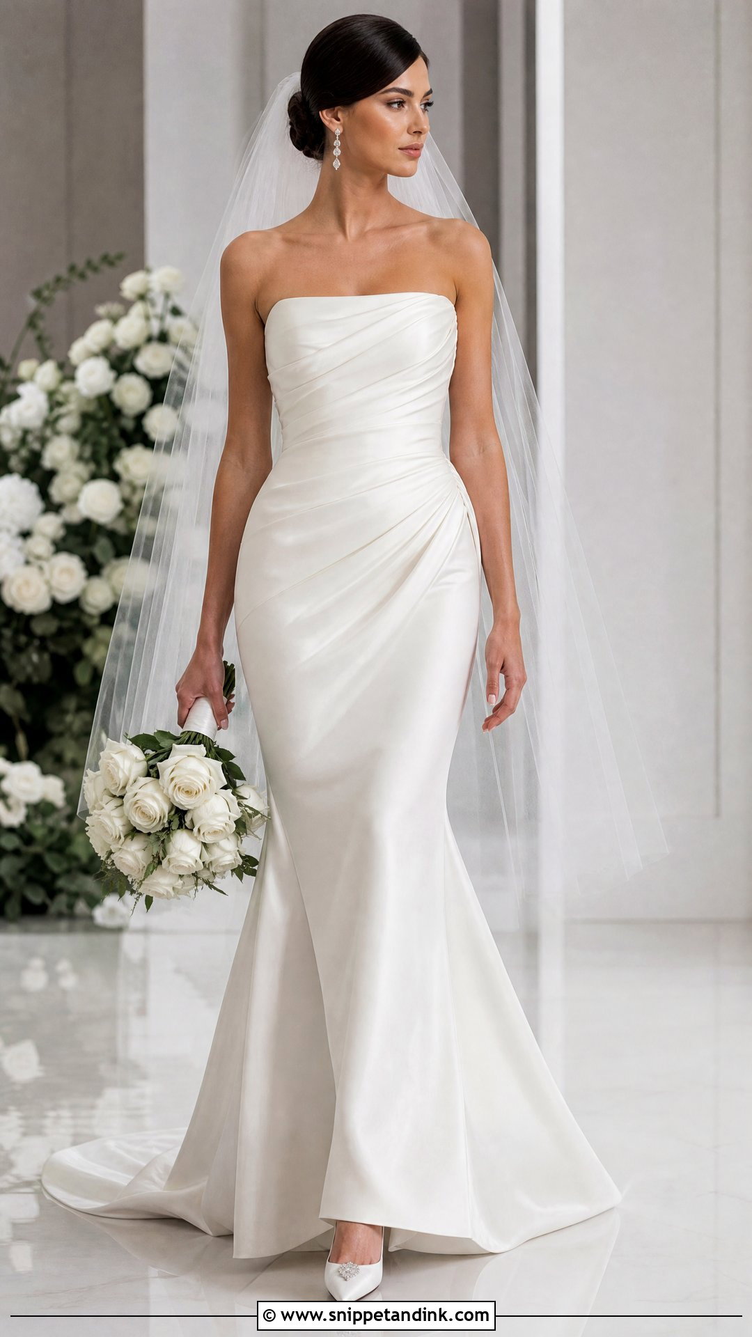 Draped Waist Mermaid Wedding Dress - Snippet and Ink - 25 Simple Mermaid Wedding Dress Ideas