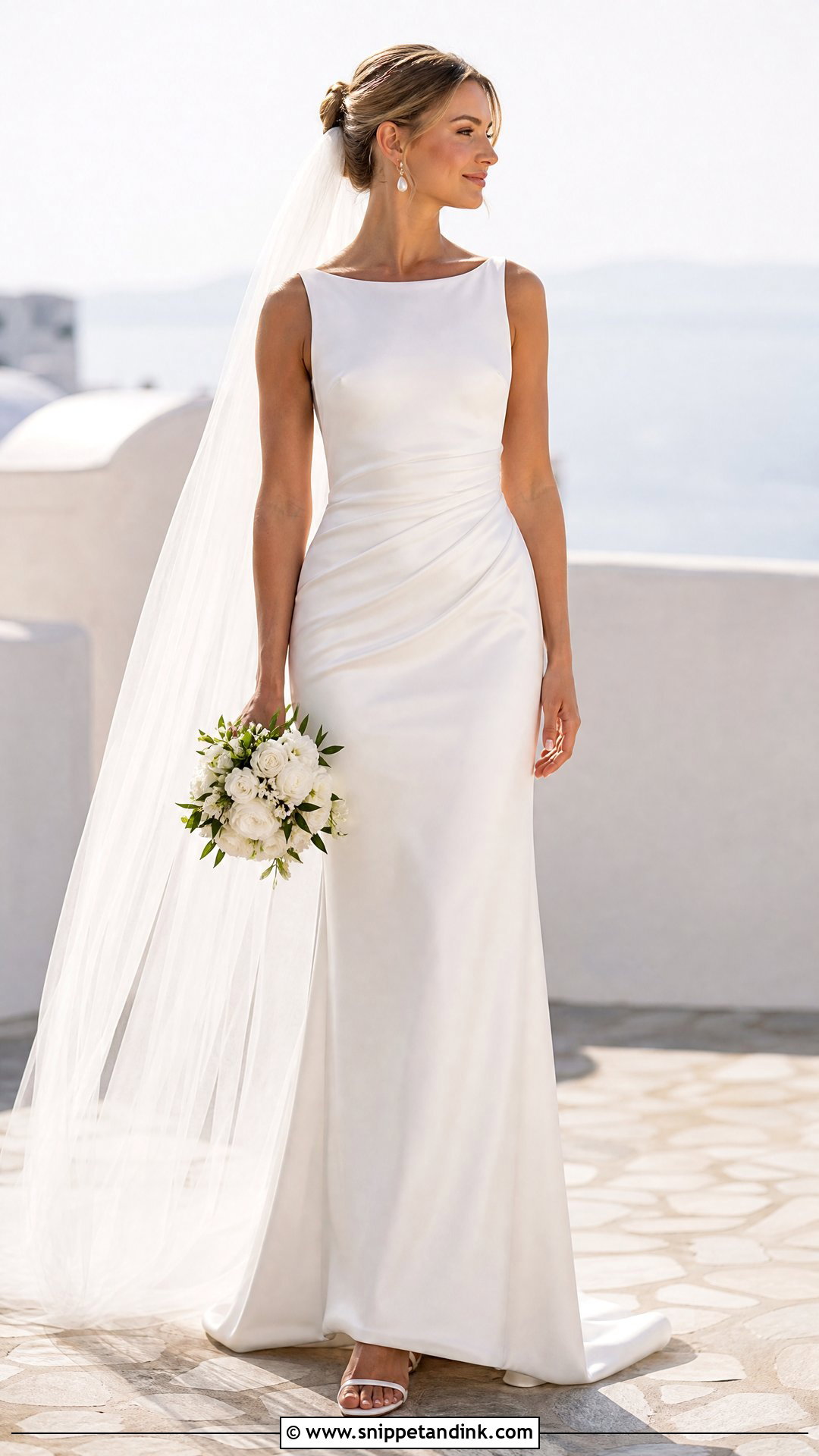 Draped Waist Sheath Wedding Dress - Snippet and Ink - 20 Simple Sheath Wedding Dress Ideas