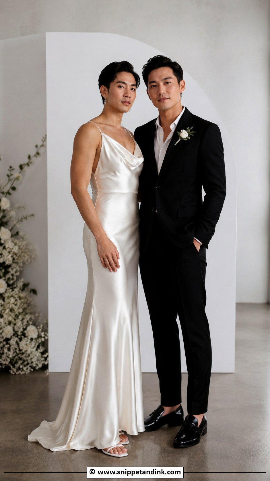 Dress And Suit Gay Wedding Outfit - Snippet and Ink - 25 Gay Wedding Outfits