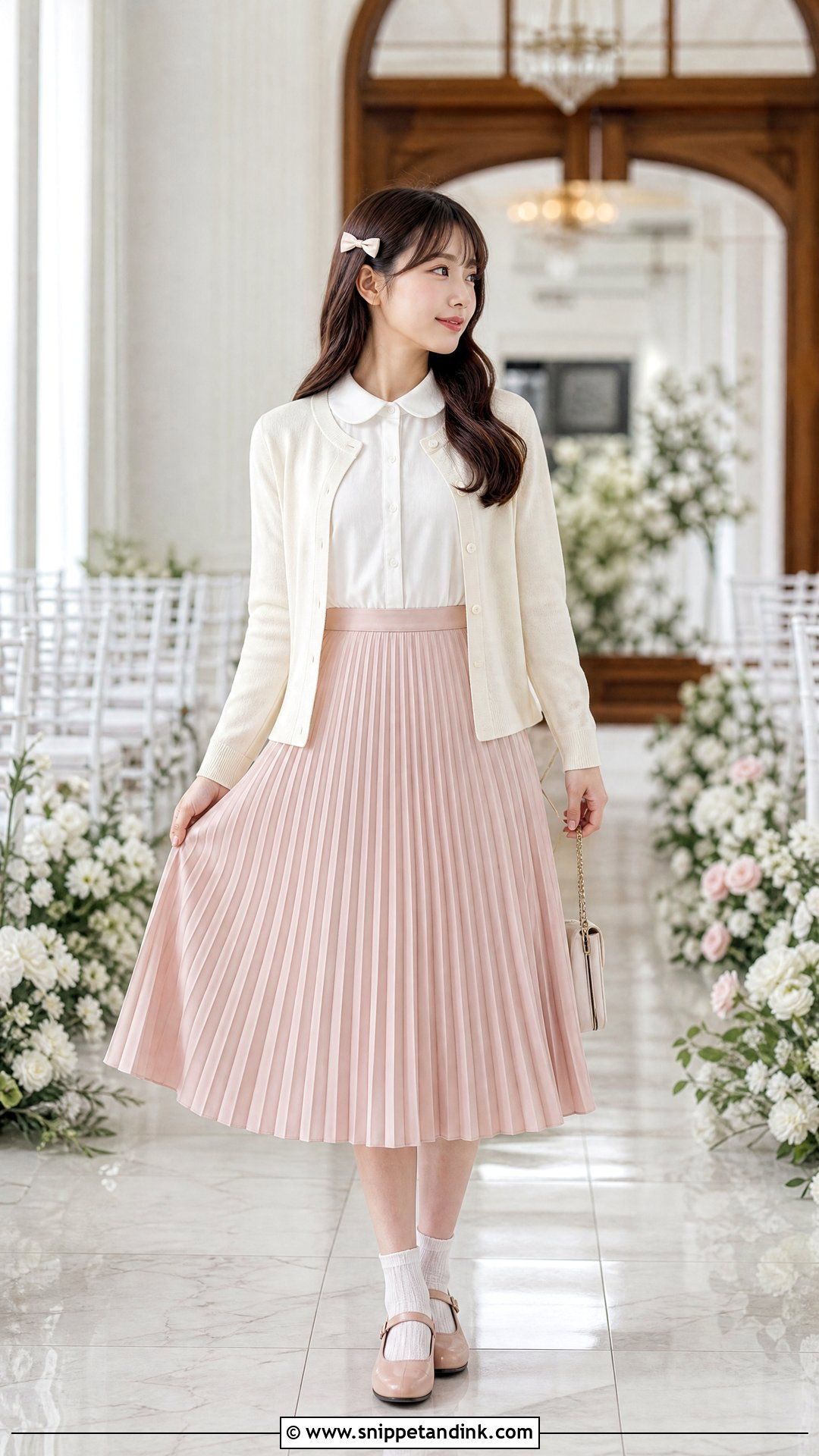 Dressy Cardigan And Skirt Wedding Outfit - Snippet and Ink - 20 Wedding Outfit for Girls Kids Ideas