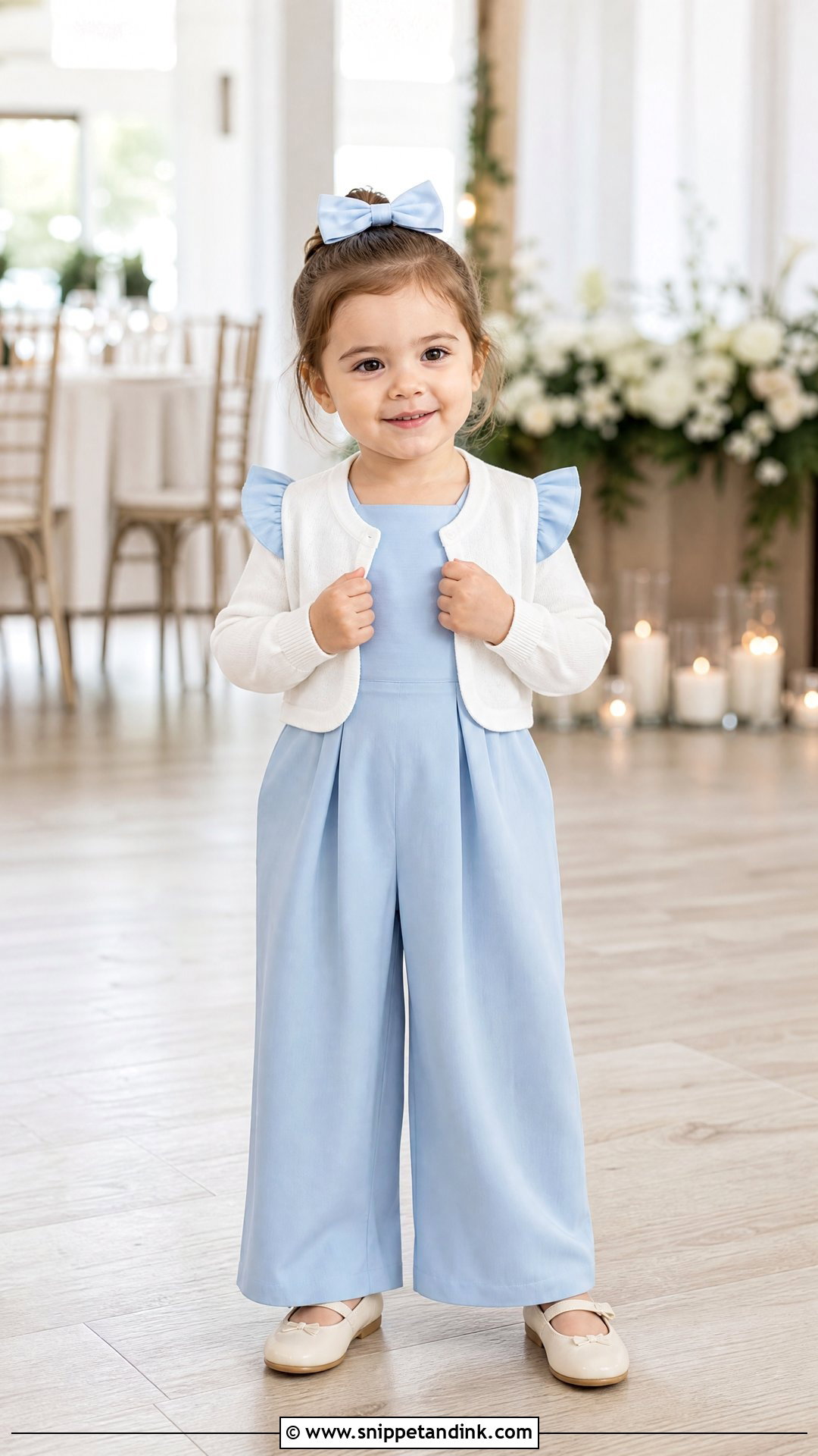Dressy Jumpsuit Toddler Girl Wedding Outfit - Snippet and Ink - 20 Toddler Girl Wedding Outfit Ideas