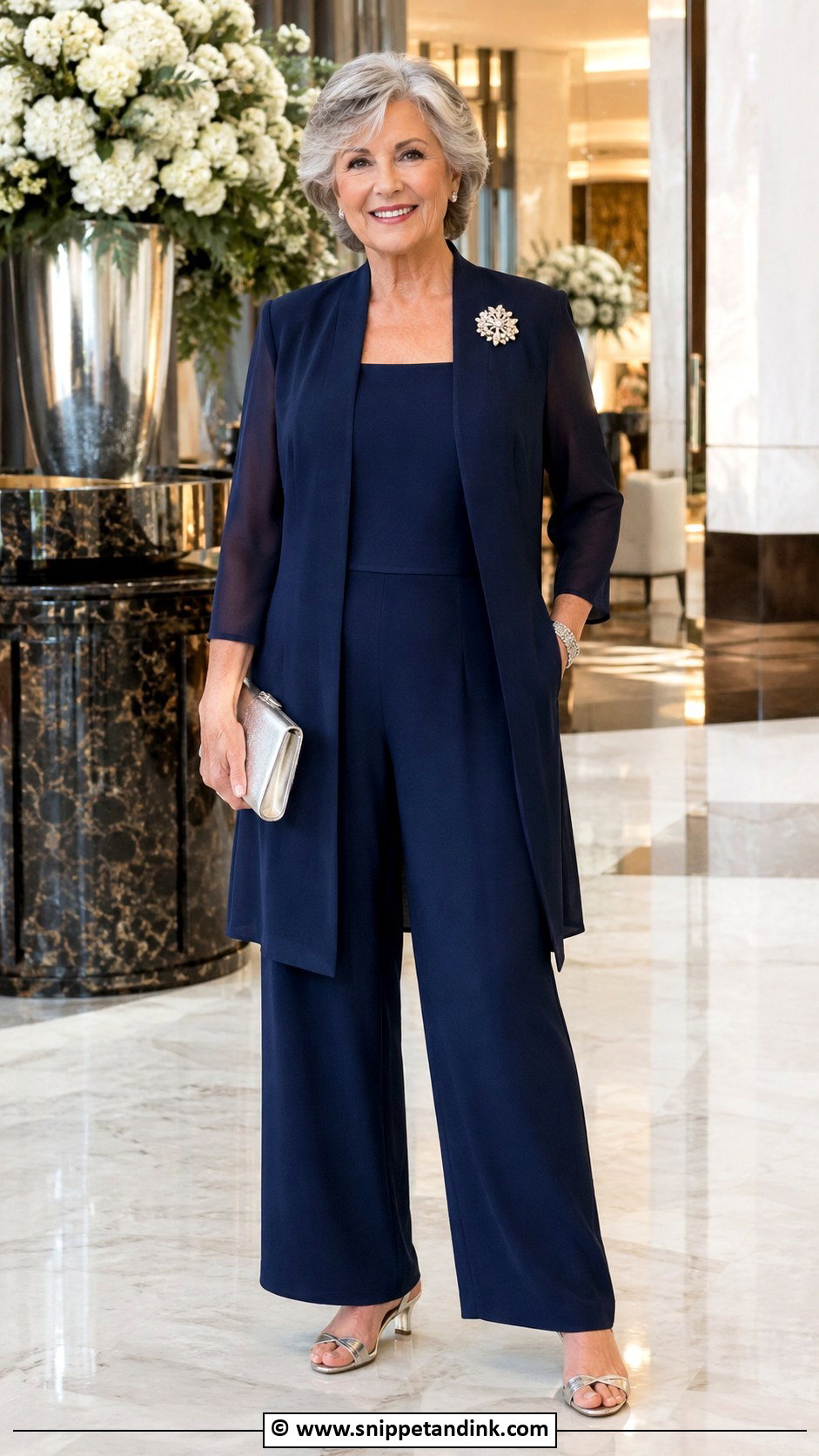 Dressy Jumpsuit With Jacket Outfit - Snippet and Ink - 25 Grandma Wedding Outfit Ideas