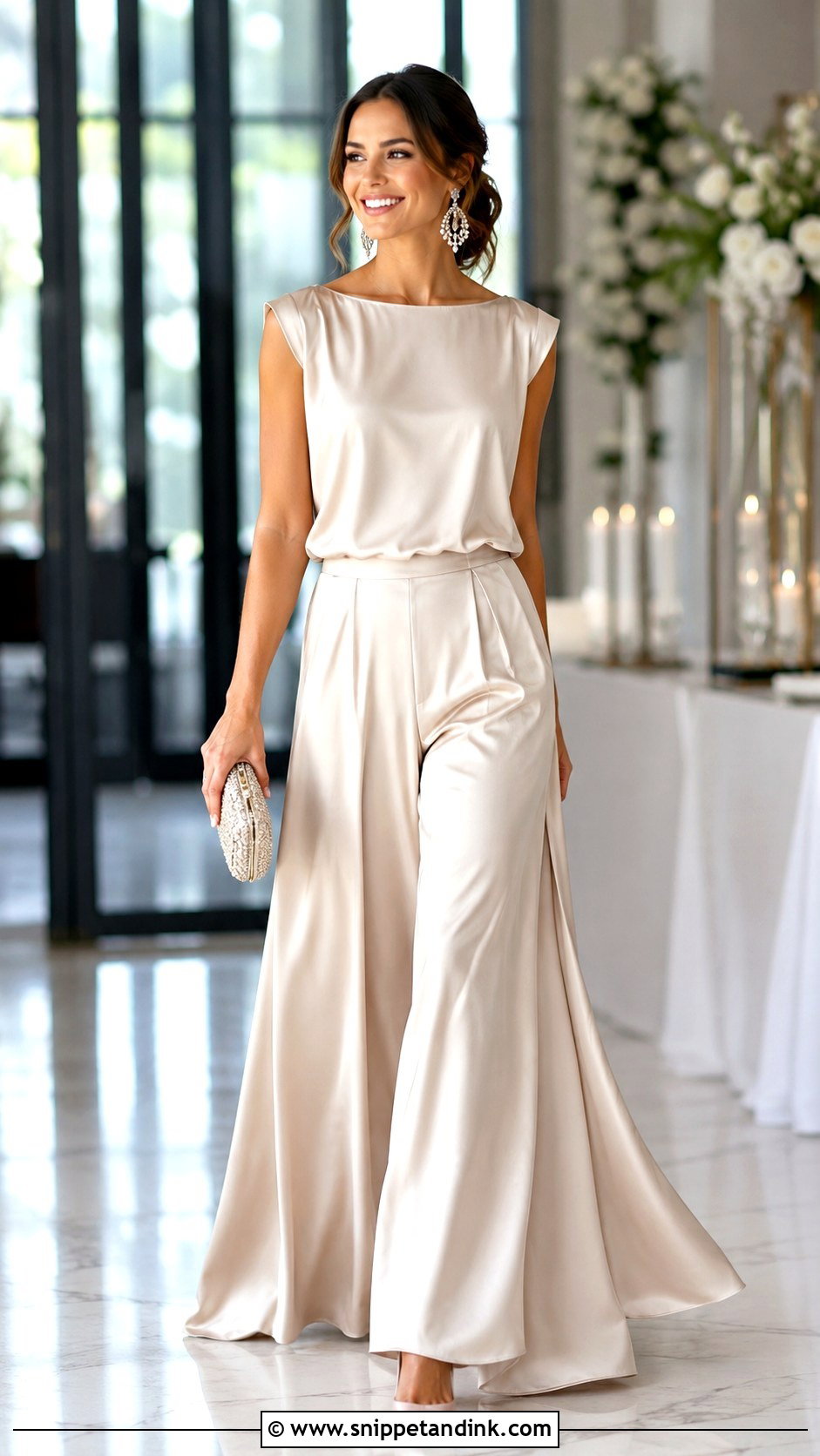 Dressy Palazzo Pants Wedding Outfit - Snippet and Ink - 30 Outfits for Wedding