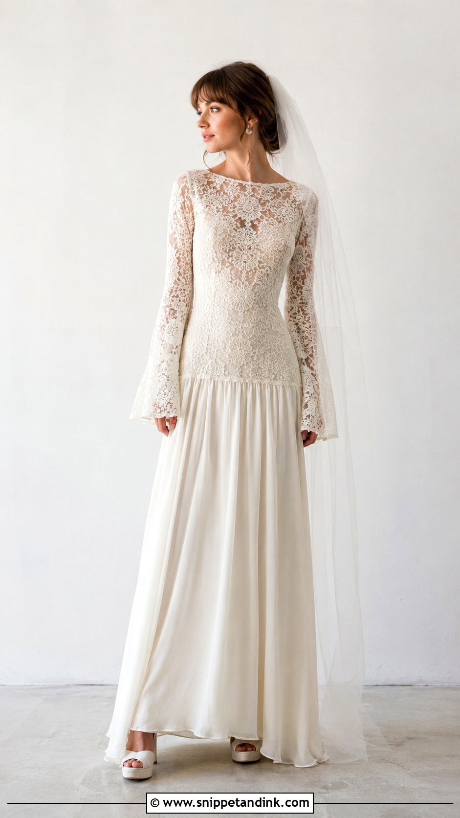 Drop Waist 70s Wedding Dress - Snippet and Ink - 25 Vintage 70s Wedding Dress Ideas