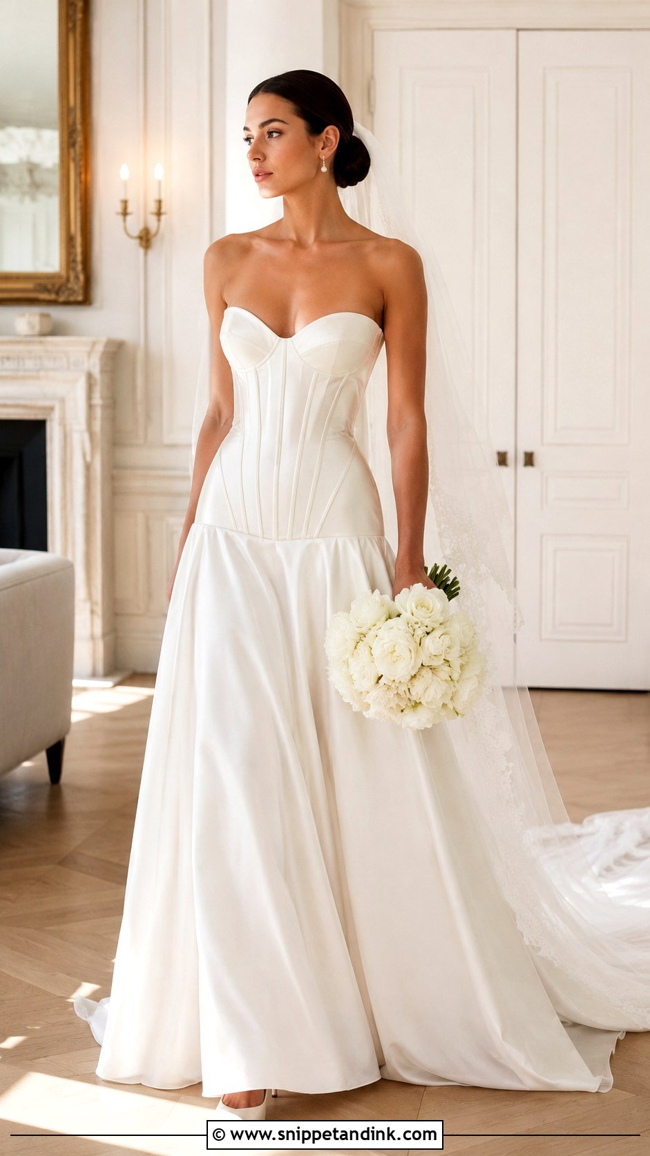 Drop Waist Balconette Wedding Dress - Snippet and Ink - 20 Balconette Wedding Dress Ideas