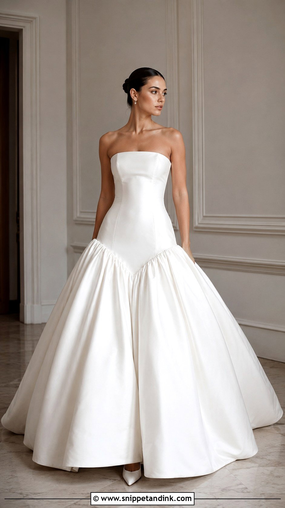Drop Waist Ball Gown Wedding Dress - Snippet and Ink - 30 Wedding Ball Gown Ideas