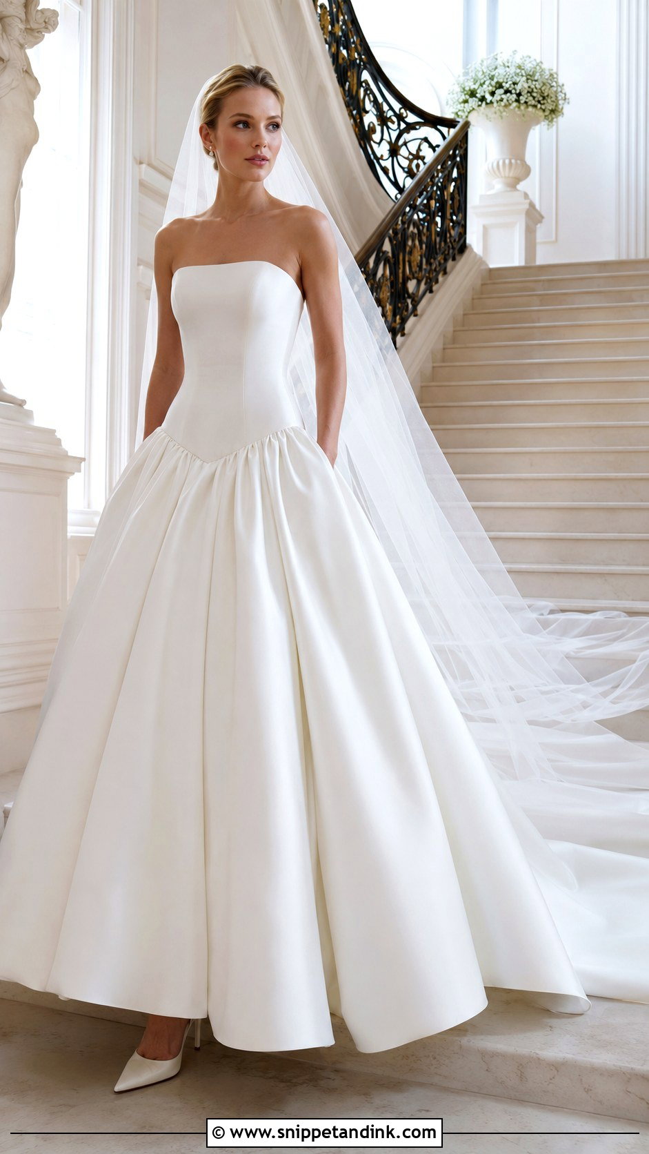 Drop Waist Ball Gown Wedding Dress - Snippet and Ink - 20 Dropwaist Wedding Dresses