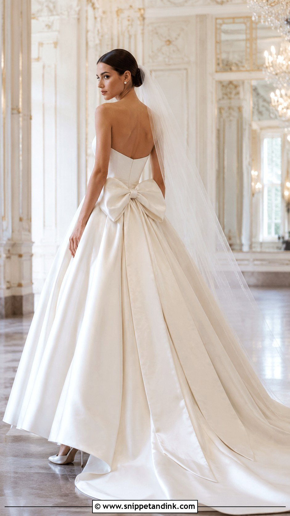Drop Waist Ball Gown With Bow - Snippet and Ink - 20 Drop Waste Wedding Dress Ideas