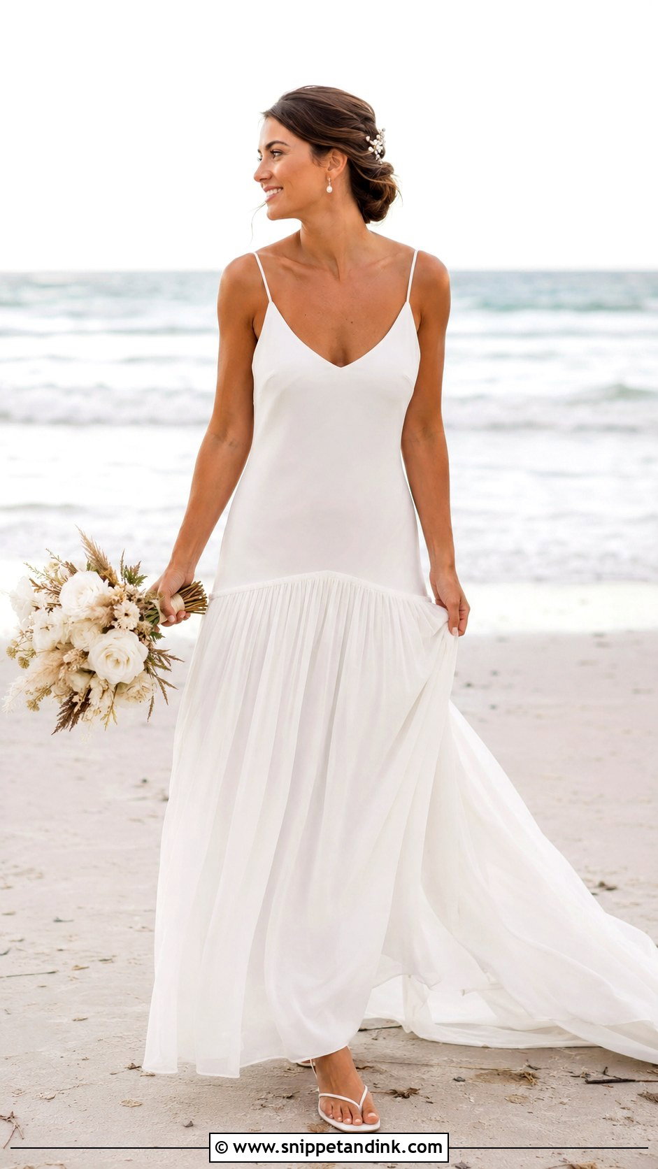 Drop Waist Beach Wedding Dress - Snippet and Ink - 25 Dropped Waist Wedding Dress Ideas