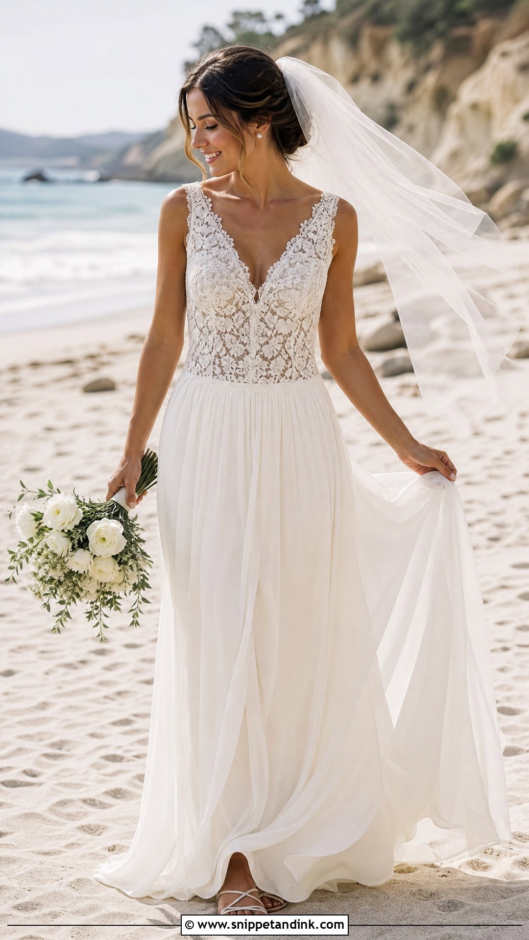 Drop Waist Beach Wedding Gown - Snippet and Ink - 25 Dropwaist Wedding Gown Ideas