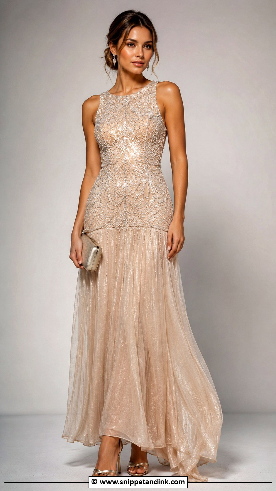 Drop Waist Beaded Gown - Snippet and Ink - 25 Drop Waist Gown Ideas