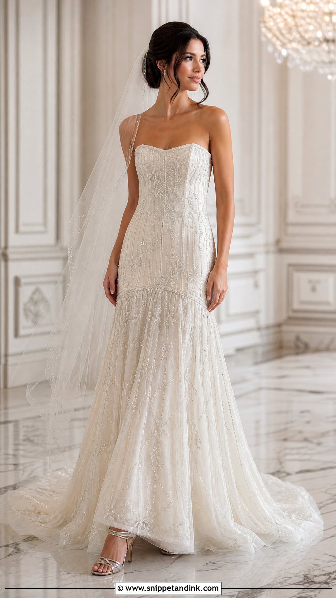 Drop Waist Beaded Wedding Gown - Snippet and Ink - 25 Dropwaist Wedding Gown Ideas