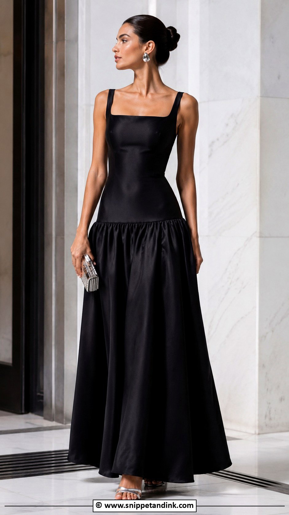 Drop Waist Black Gown - Snippet and Ink - 25 Drop Waist Gown Ideas