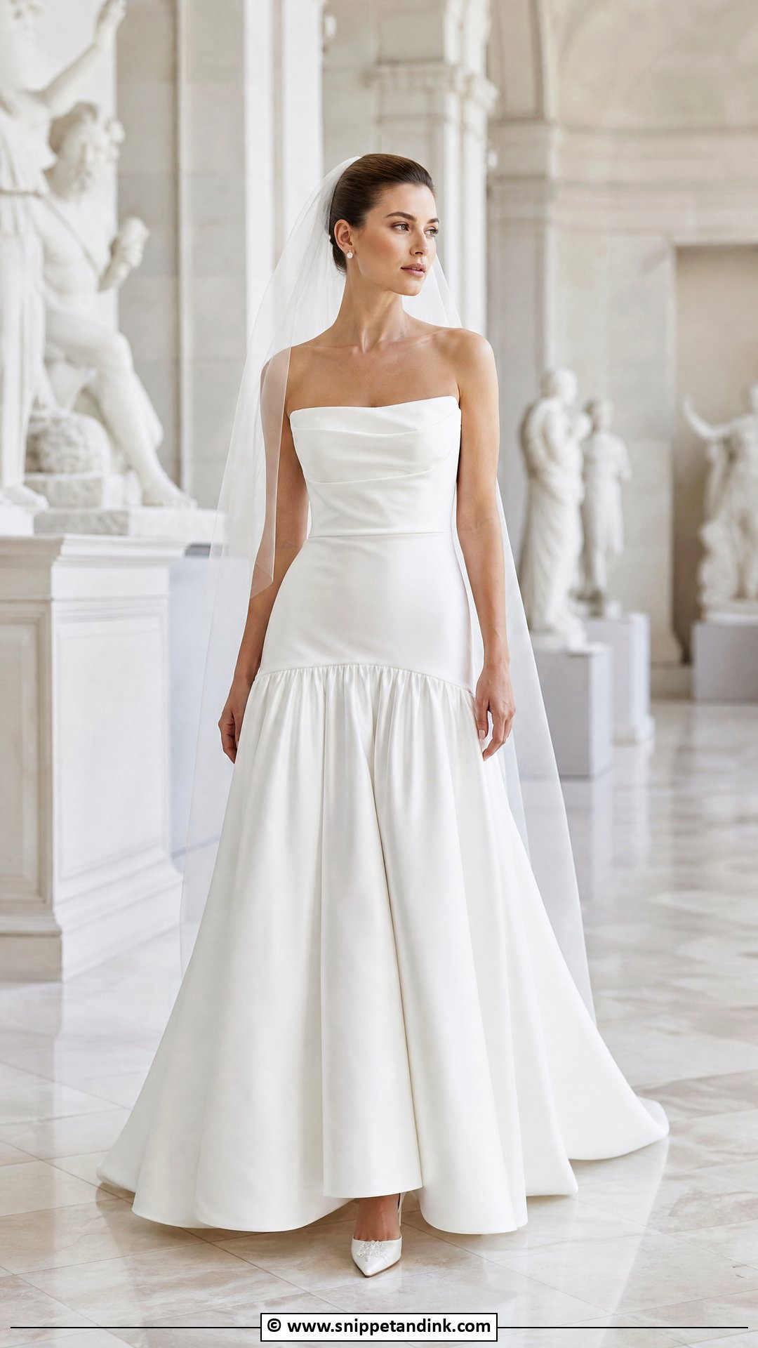 Drop Waist Bridal Gown Outfit - Snippet and Ink - 35 Bridal Outfit Ideas