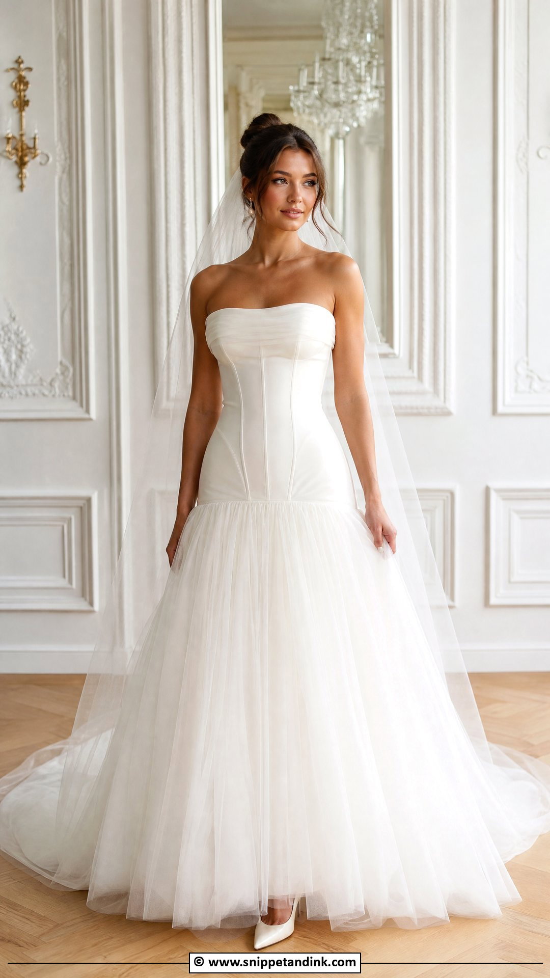 Drop Waist Bridal Gown With Tulle Skirt - Snippet and Ink - 35 Bridal Gown Ideas