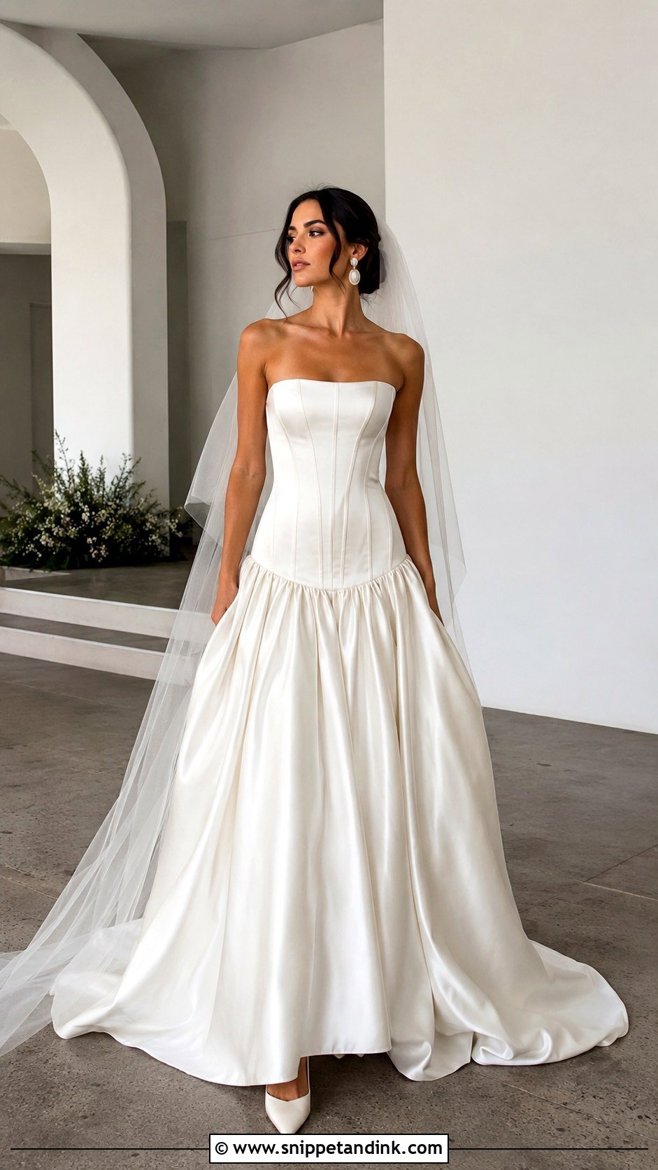 Drop Waist Bustier Wedding Dress - Snippet and Ink - 20 Bustier Wedding Dress Ideas