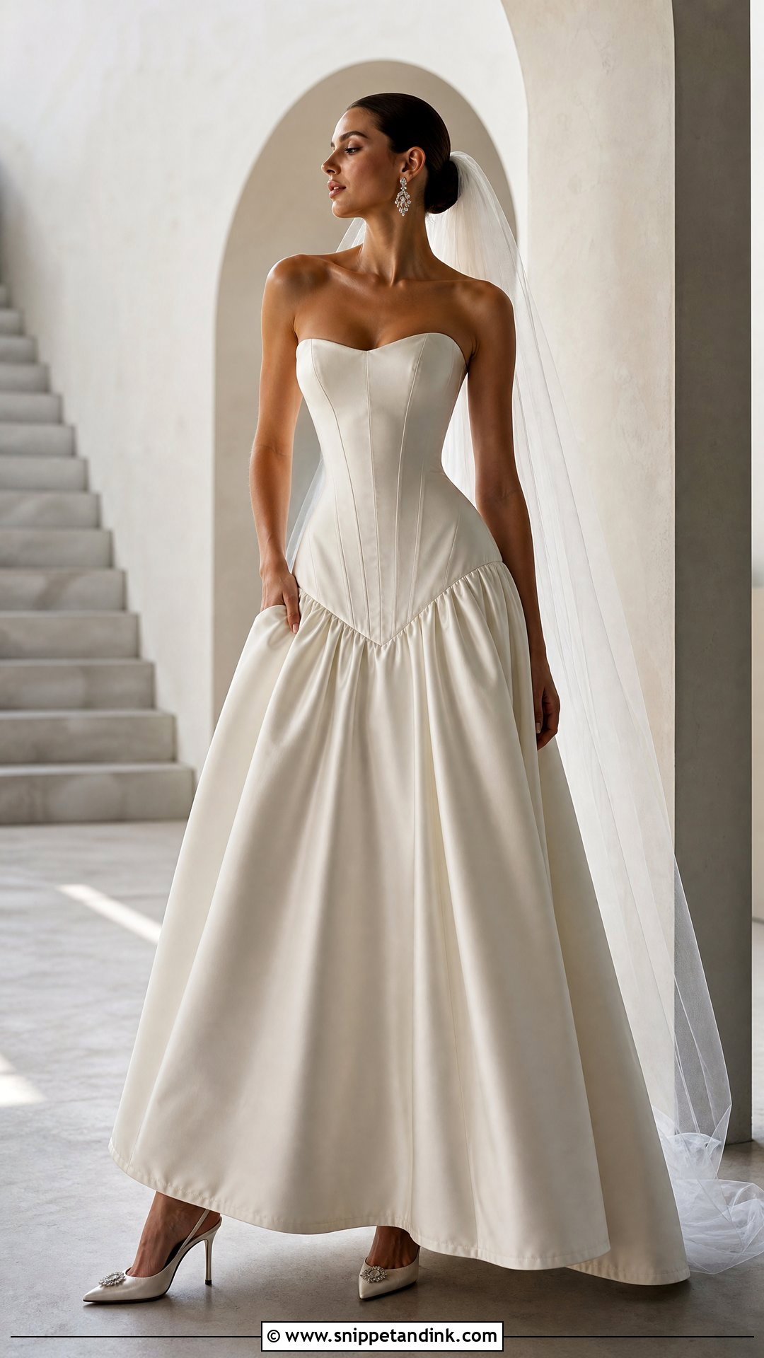 Drop Waist Corset Bridal Dress - Snippet and Ink - 20 Modern Bridal Dress Ideas