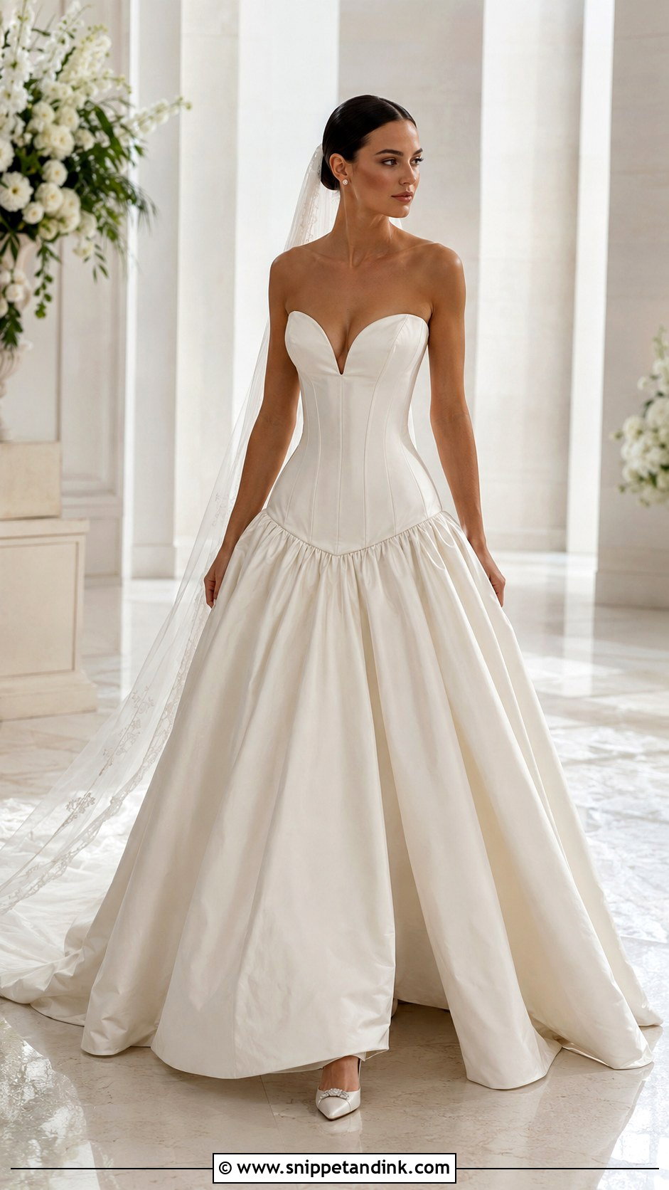 Drop Waist Corset Bridal Gown - Snippet and Ink - 20 Corset Bridal Gown Ideas
