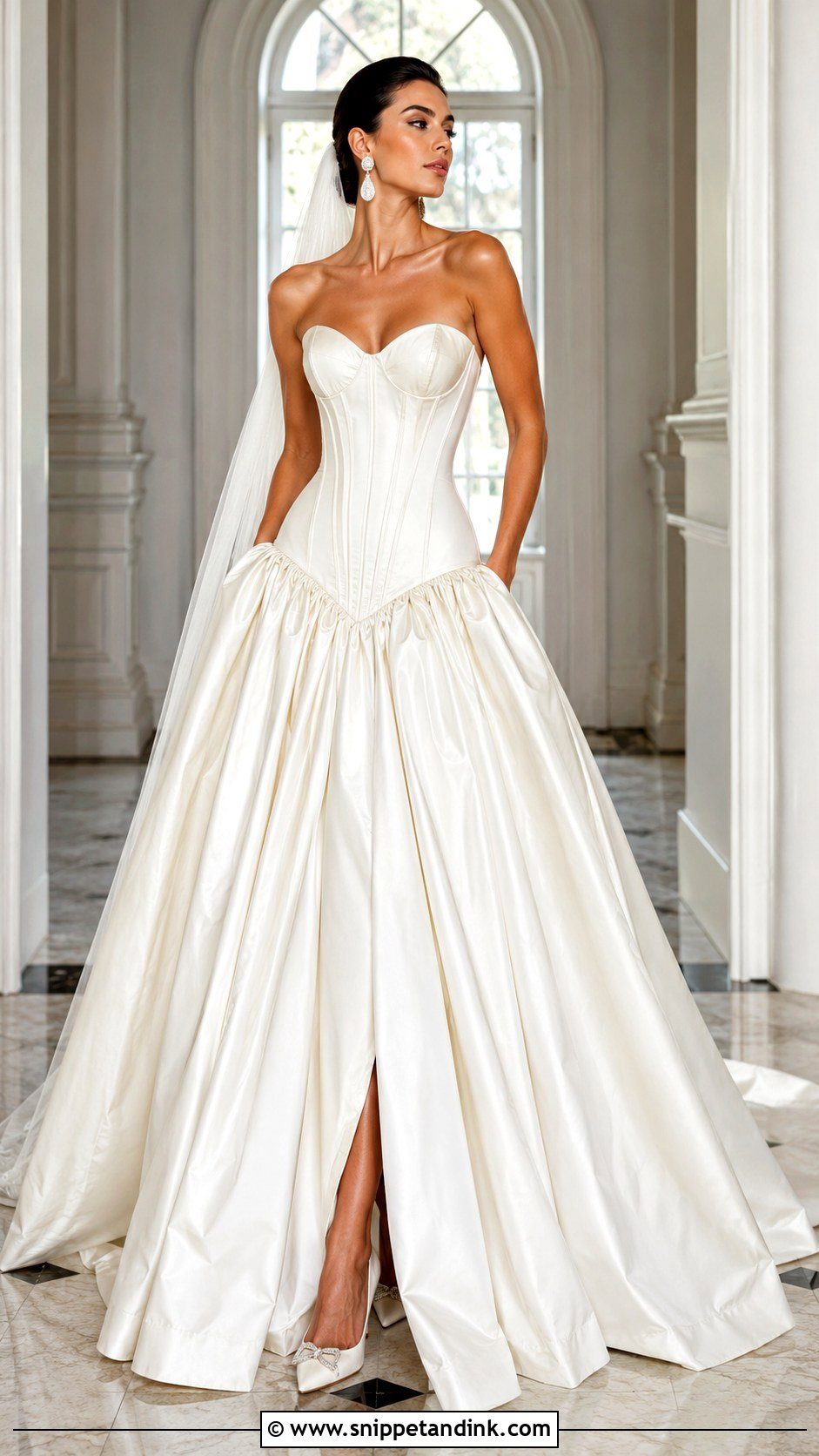 Drop Waist Corset Bridal Gown - Snippet and Ink - 20 Bridal Fits Ideas