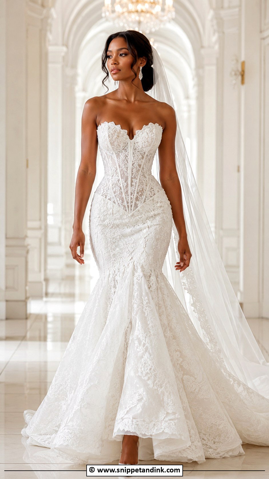 Drop Waist Corset Mermaid Wedding Dress - Snippet and Ink - 30 Drop Waist Corset Wedding Dress Ideas