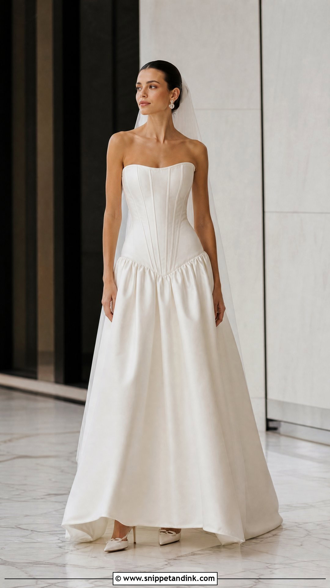 Drop Waist Corset Top Wedding Dress - Snippet and Ink - 25 Wedding Dress Corset Top Ideas