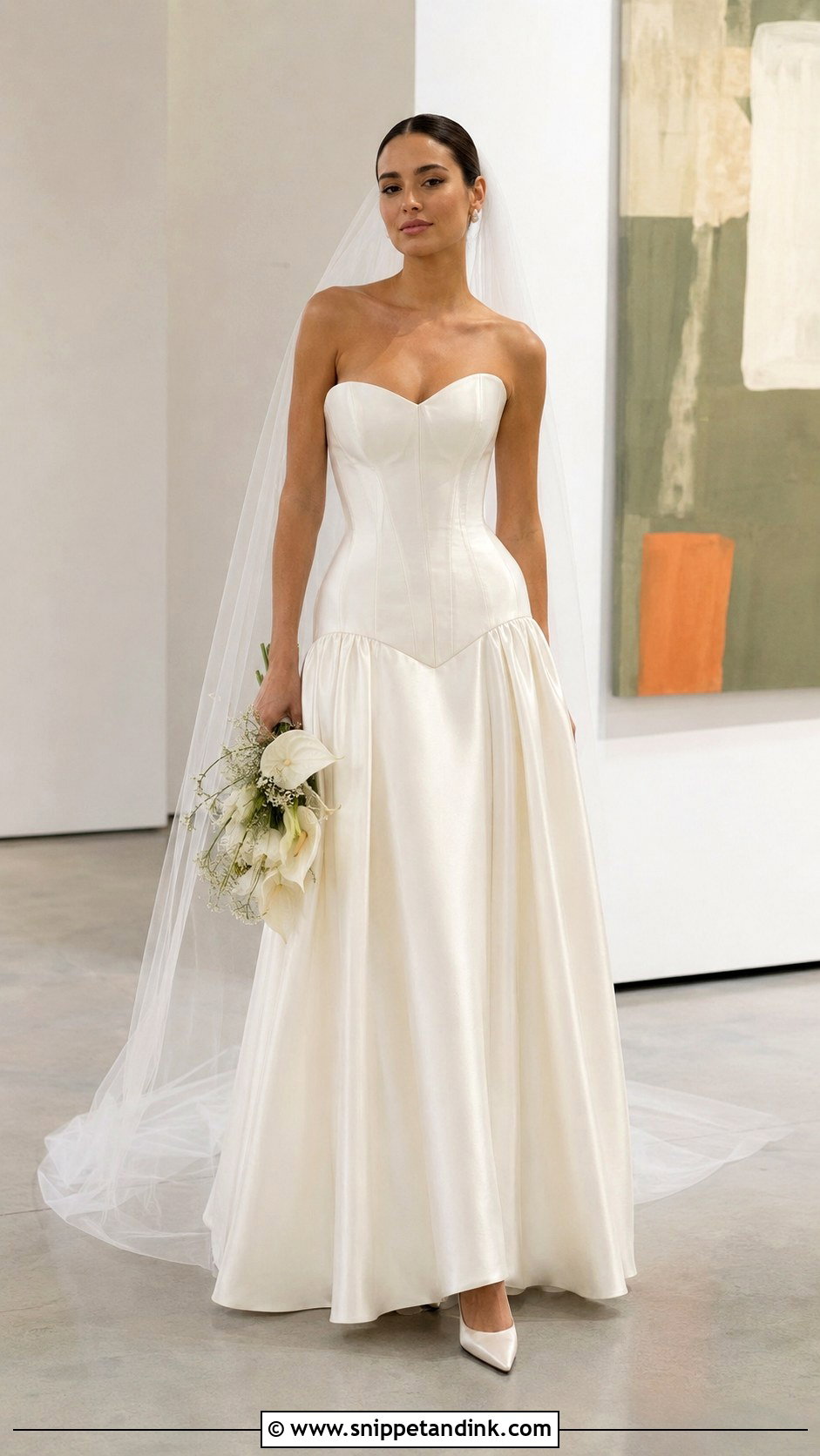 Drop Waist Corset Wedding Dress - Snippet and Ink - 20 Corset Bride Dress Ideas