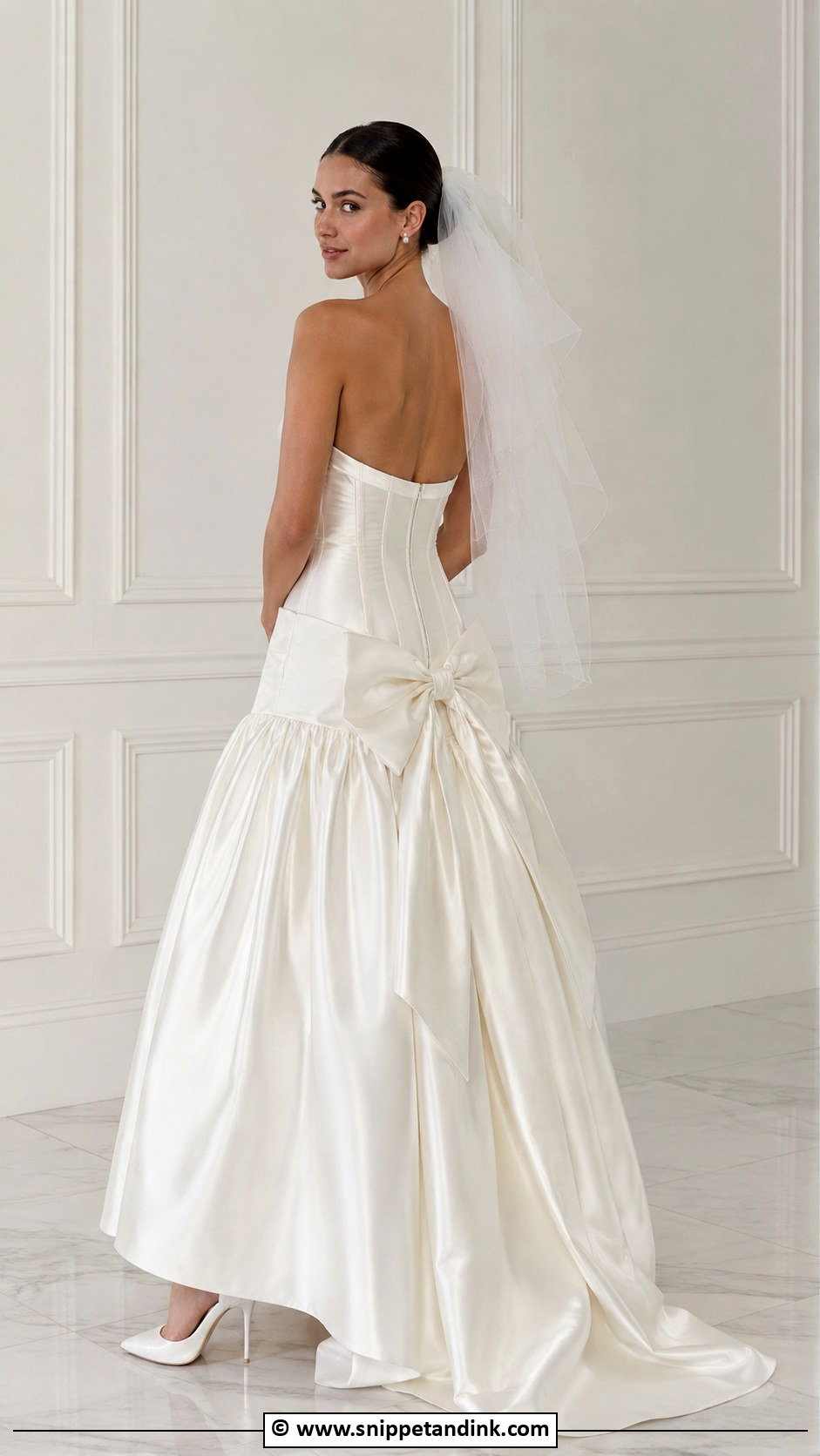 Drop Waist Corset Wedding Dress With Bow - Snippet and Ink - 30 Drop Waist Corset Wedding Dress Ideas