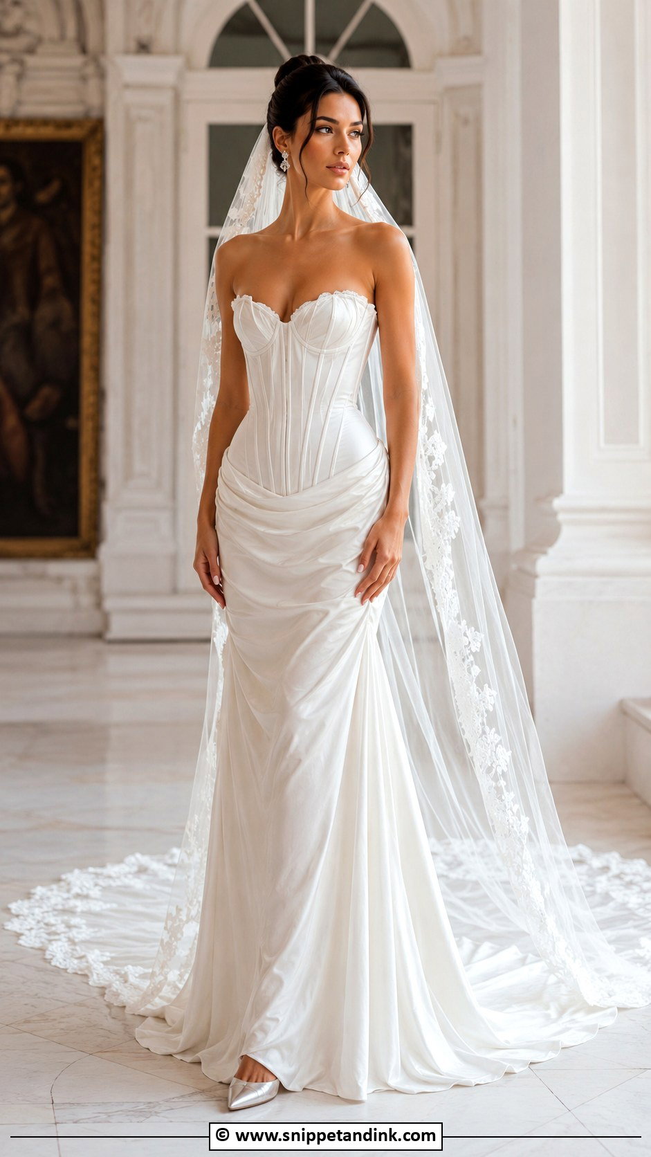 Drop Waist Corset Wedding Dress With Train - Snippet and Ink - 30 Drop Waist Corset Wedding Dress Ideas