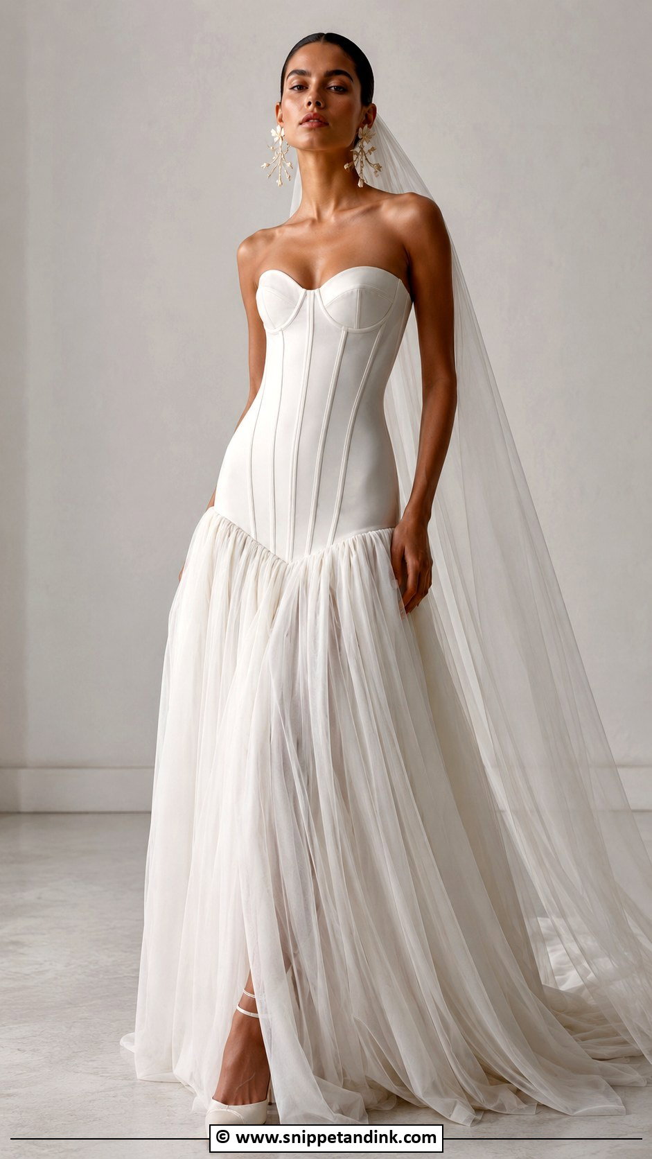 Drop Waist Corset Wedding Dress - Snippet and Ink - 30 Corset Wedding Dresses