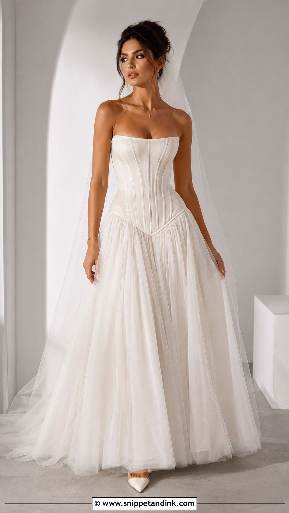 Drop Waist Corset Wedding Gown - Snippet and Ink - 25 Corset Wedding Gown Ideas