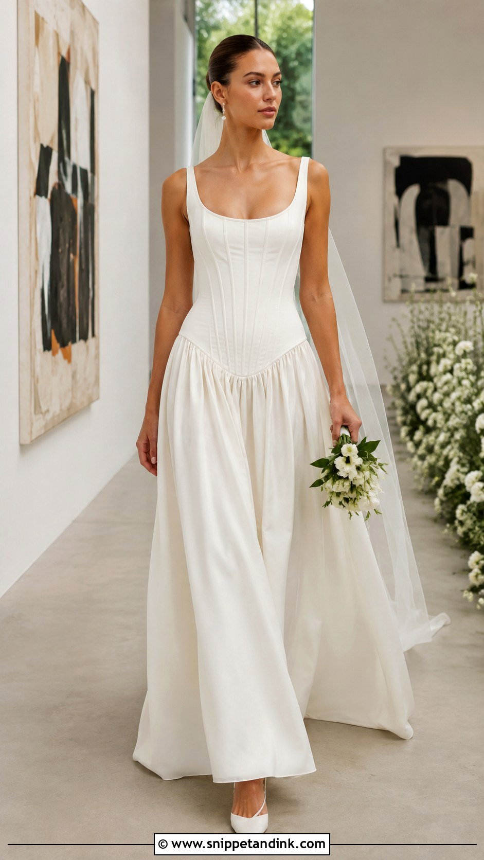 Drop Waist Corseted Wedding Dress - Snippet and Ink - 20 Corseted Wedding Dress Ideas