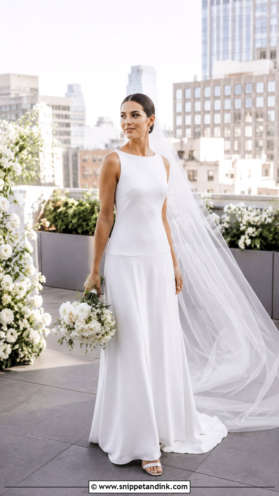 Drop Waist Crepe Wedding Dress - Snippet and Ink - 25 Dropped Waist Wedding Dress Ideas