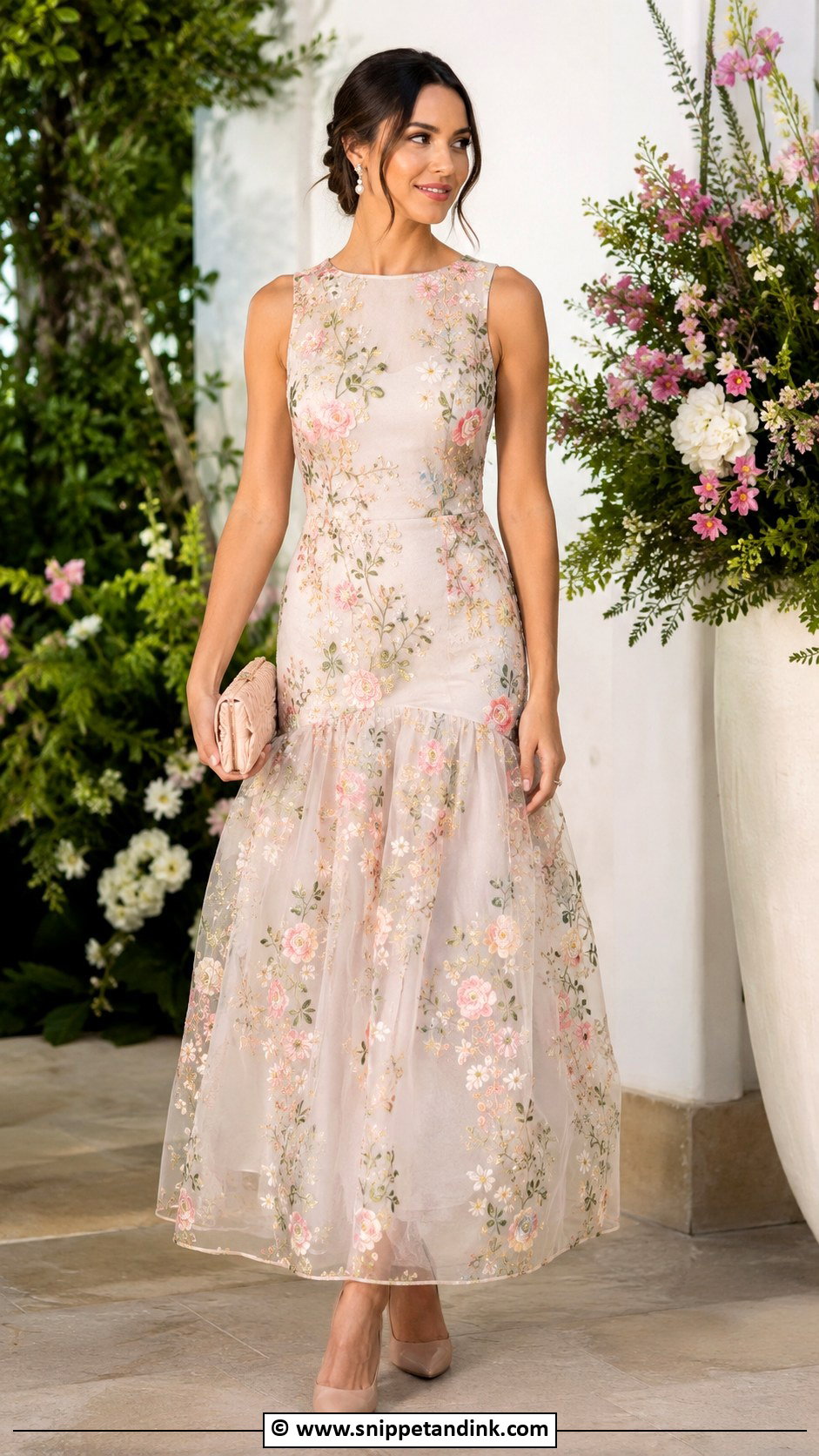 Drop Waist Floral Gown - Snippet and Ink - 25 Drop Waist Gown Ideas