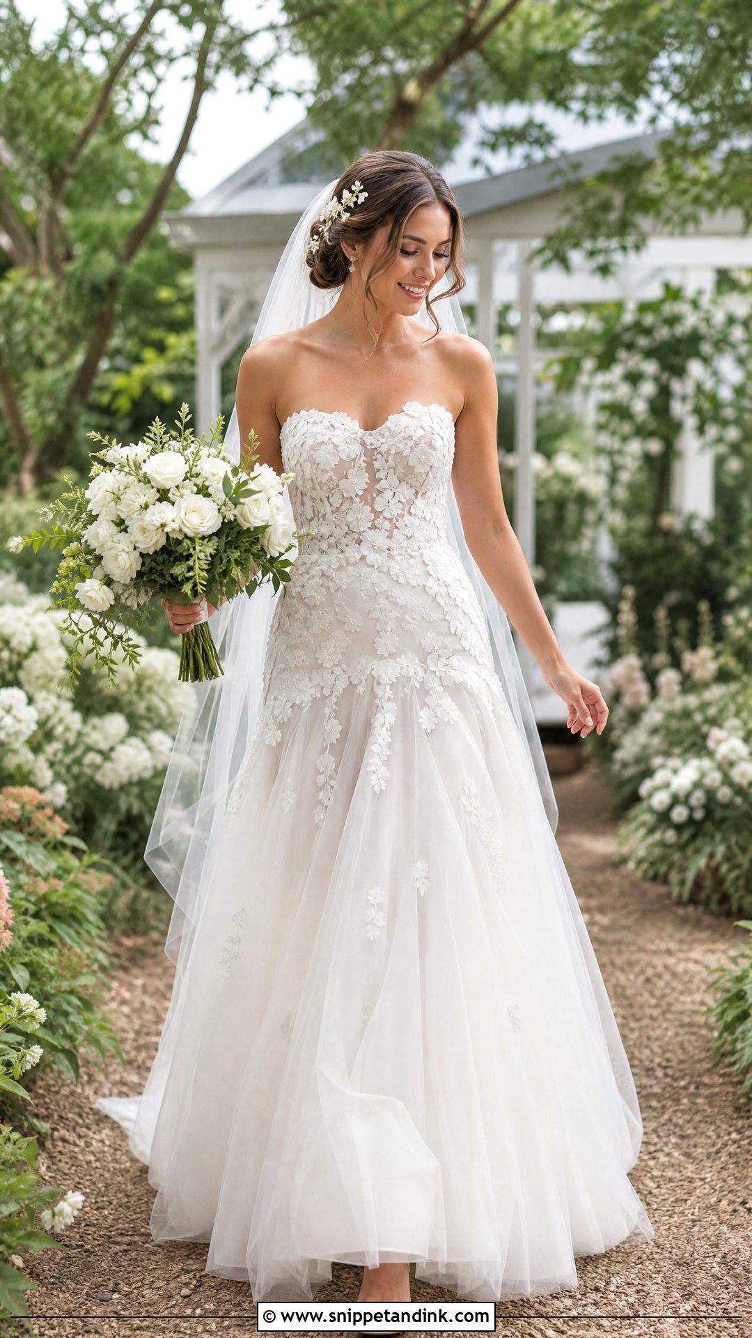 Drop Waist Floral Wedding Gown - Snippet and Ink - 25 Dropwaist Wedding Gown Ideas