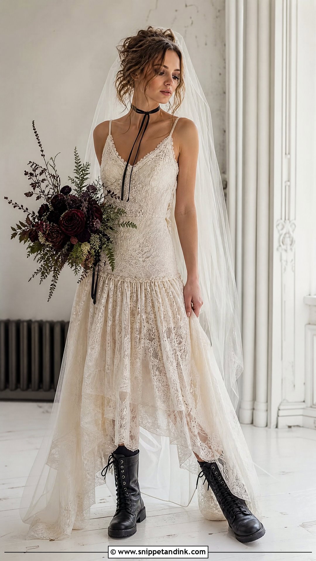Drop Waist Grunge Wedding Dress - Snippet and Ink - 25 Grunge Wedding Dress Ideas