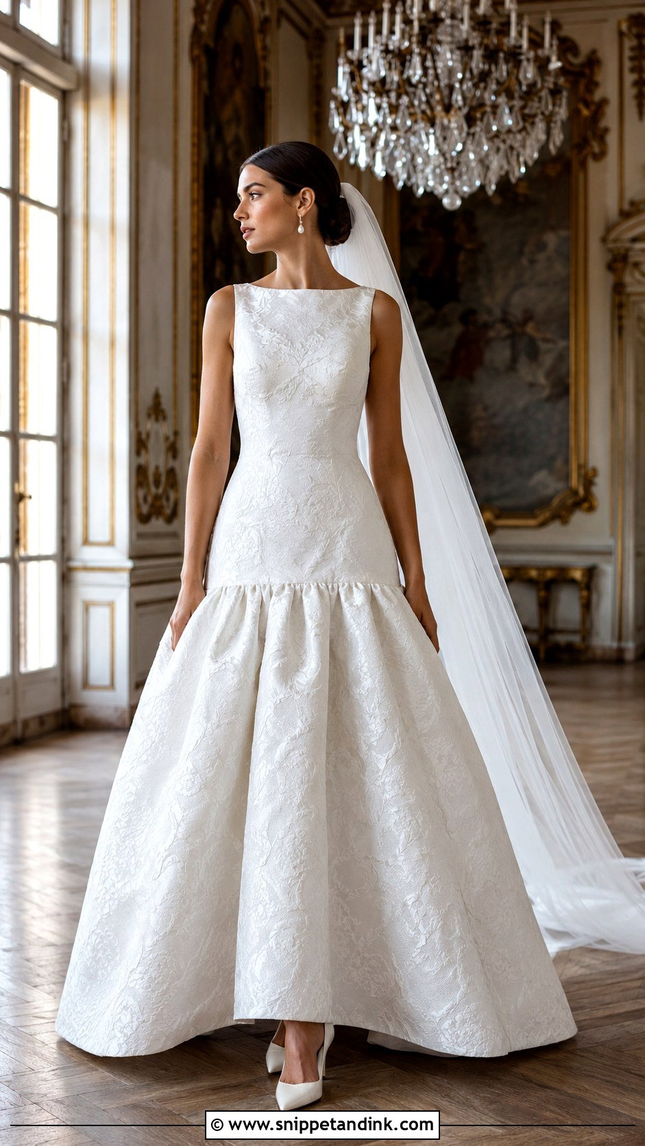 Drop Waist Jacquard Wedding Dress - Snippet and Ink - 20 Elegant Classy Vintage Wedding Dress Ideas