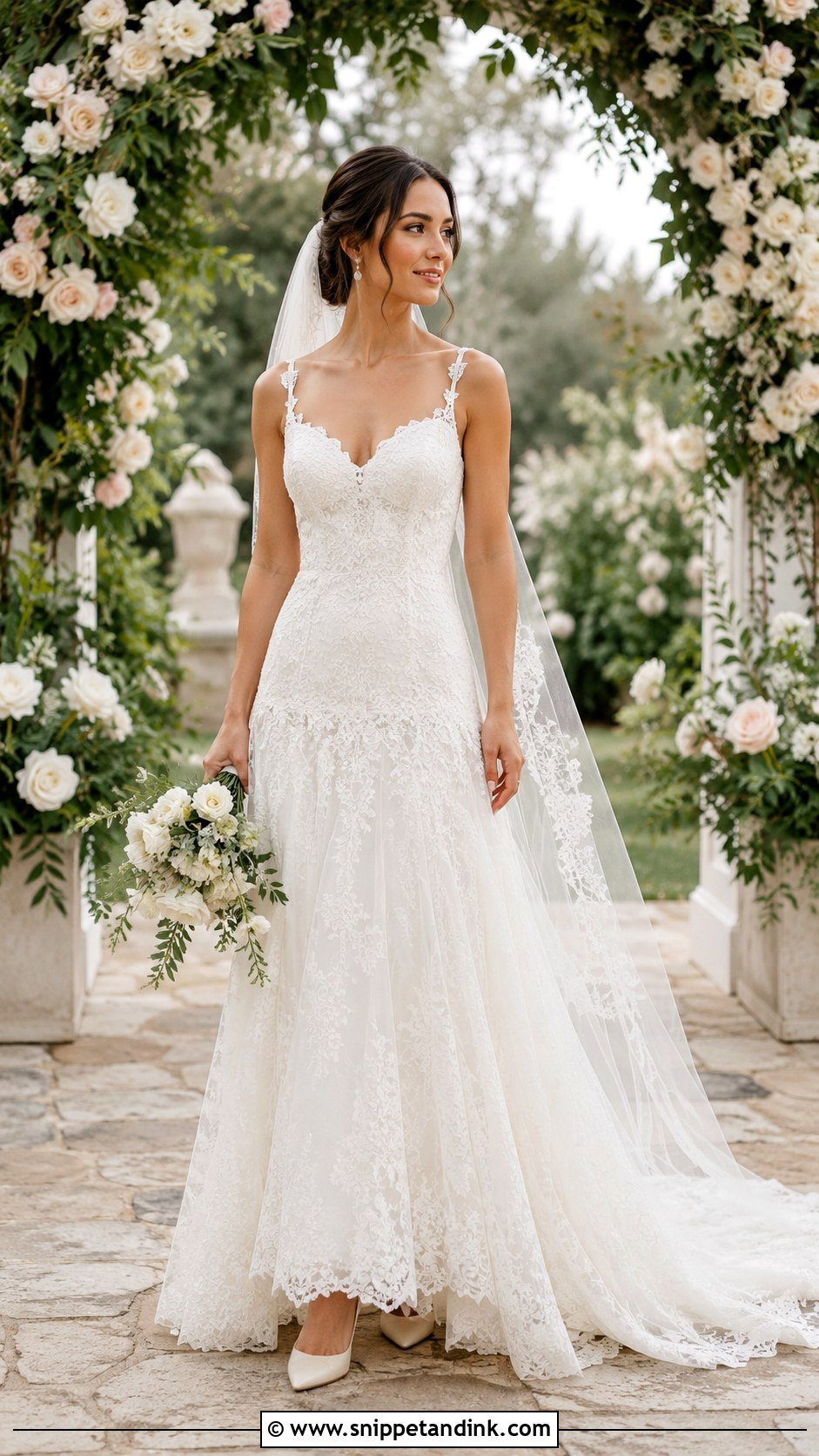 Drop Waist Lace Wedding Dress - Snippet and Ink - 25 Dropped Waist Wedding Dress Ideas