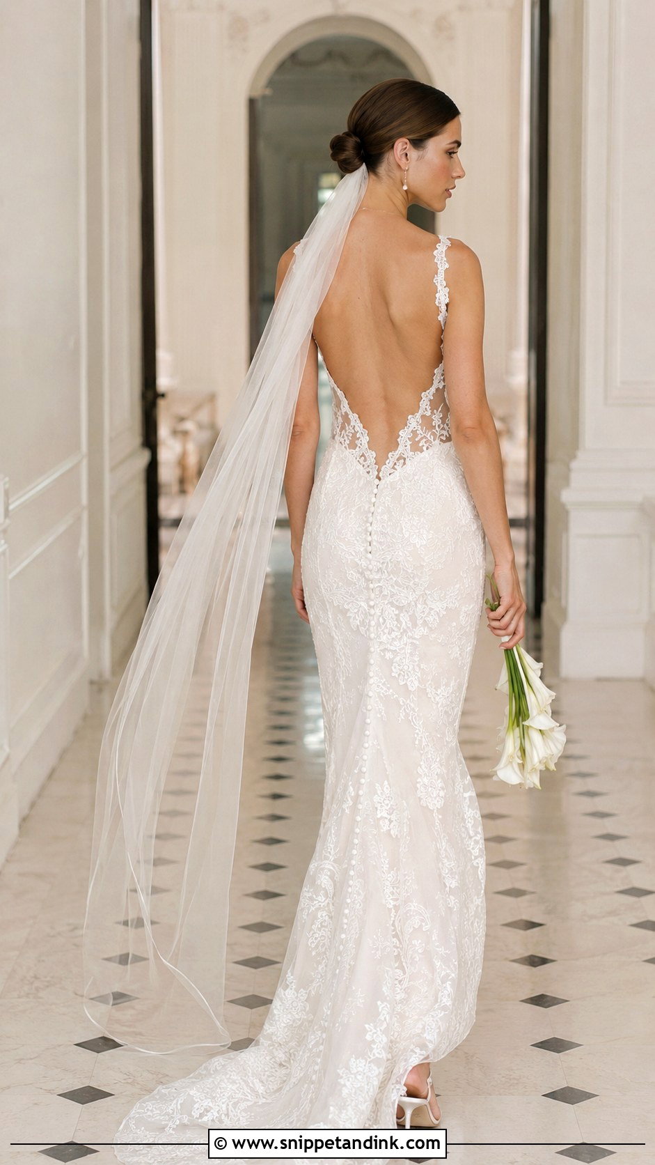 Drop Waist Lace Wedding Dress With Open Back - Snippet and Ink - 20 Drop Waist Lace Wedding Dress Ideas