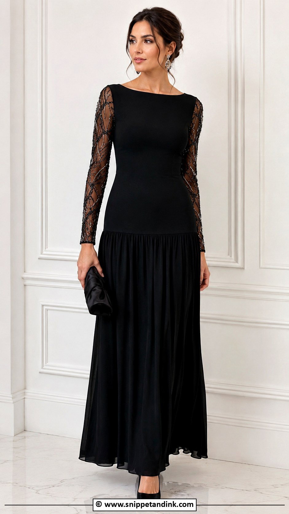 Drop Waist Long Sleeve Gown - Snippet and Ink - 25 Drop Waist Gown Ideas