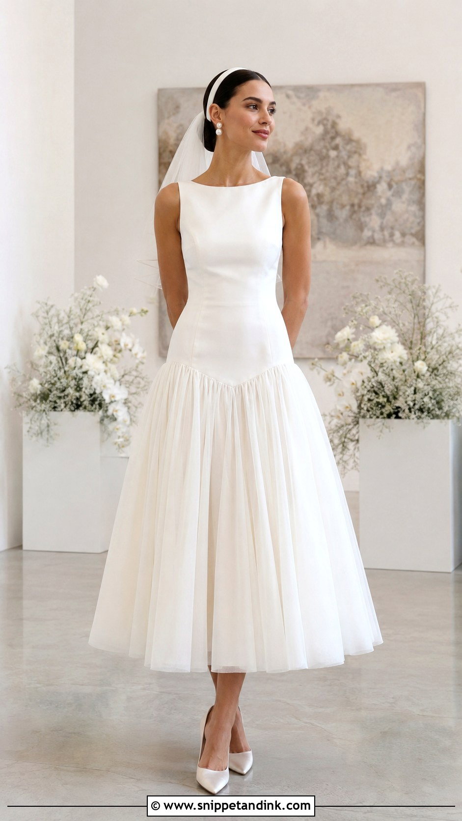 Drop Waist Midi Wedding Dress - Snippet and Ink - 20 Midi Length Wedding Dress Ideas