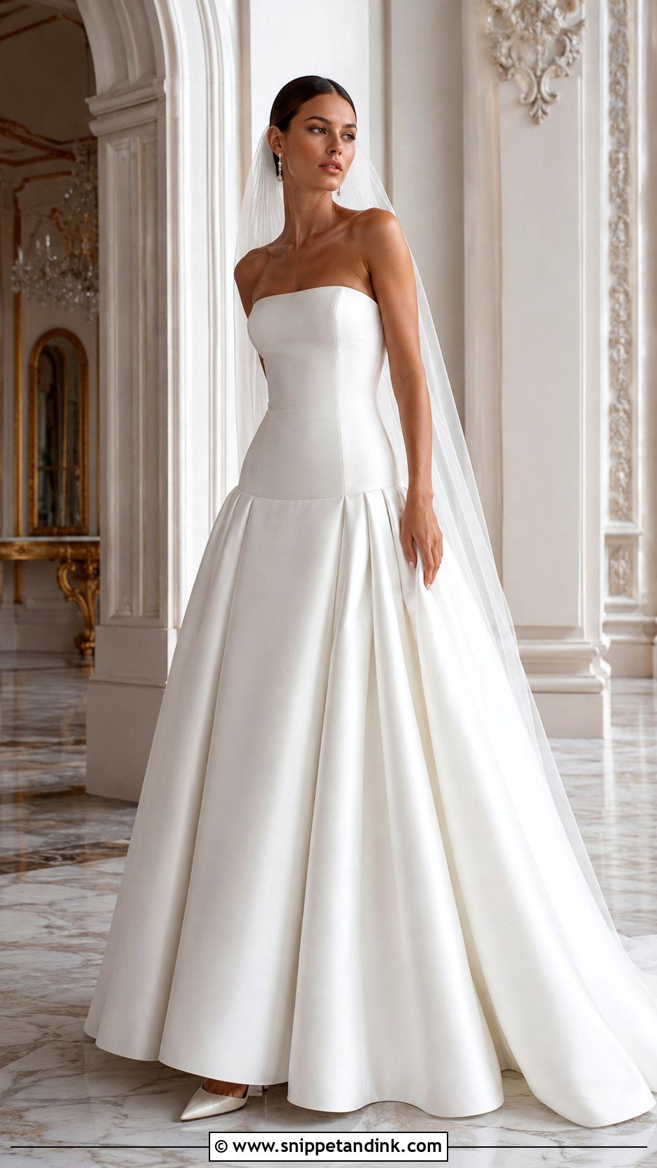 Drop Waist Mikado Wedding Dress - Snippet and Ink - 25 Mikado Wedding Dress Ideas