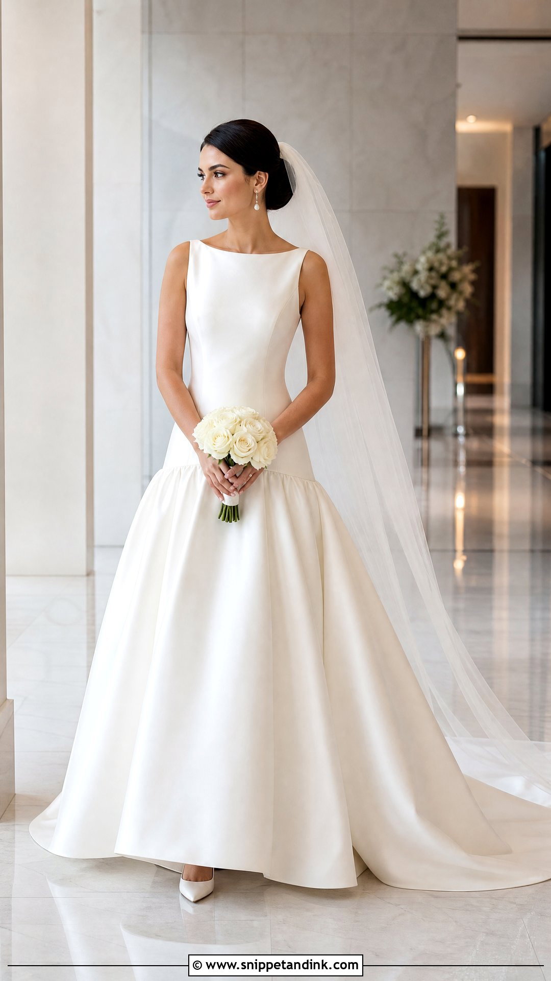 Drop Waist Mikado Wedding Gown - Snippet and Ink - 25 Dropwaist Wedding Gown Ideas