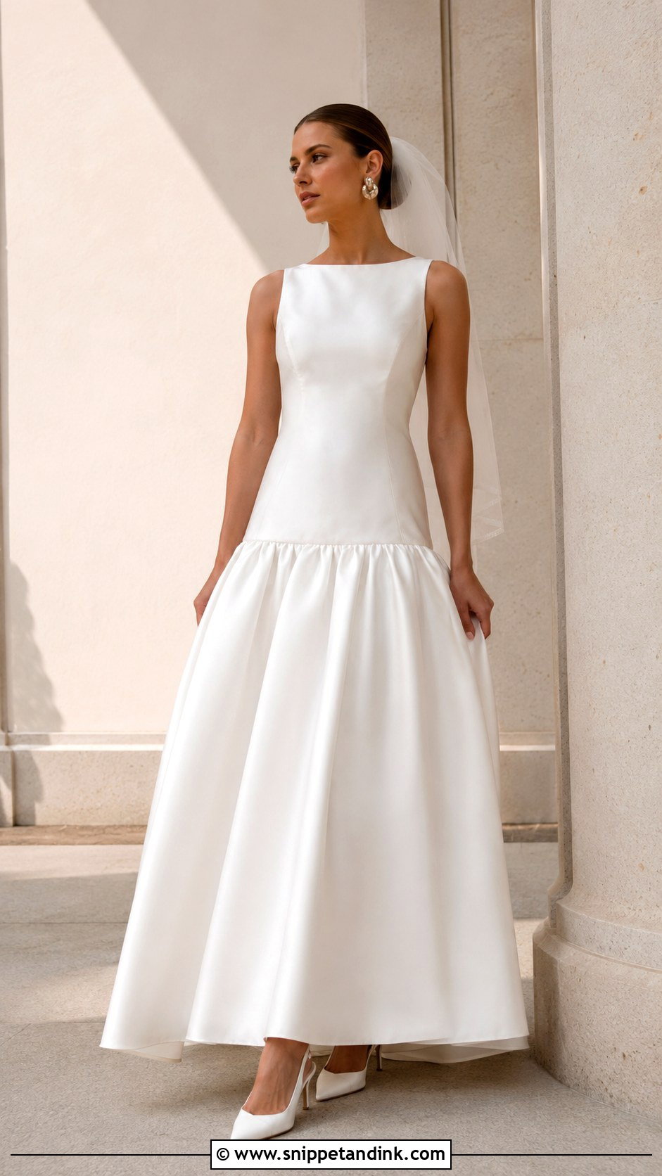 Drop Waist Minimalist Wedding Dress - Snippet and Ink - 25 Dropped Waist Wedding Dress Ideas