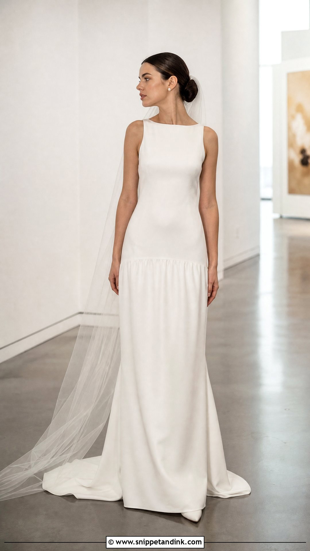 Drop Waist Minimalist Wedding Gown - Snippet and Ink - 25 Dropwaist Wedding Gown Ideas