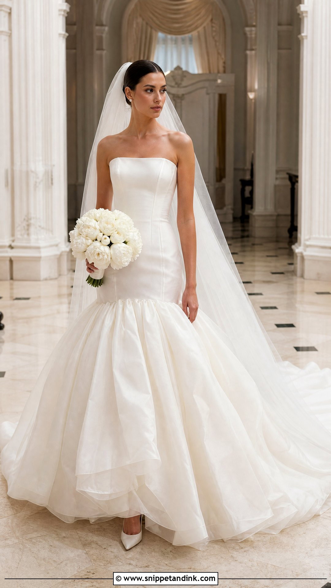 Drop Waist Organza Ball Gown Wedding Dress - Snippet and Ink - 20 Angelic Wedding Dress Ideas