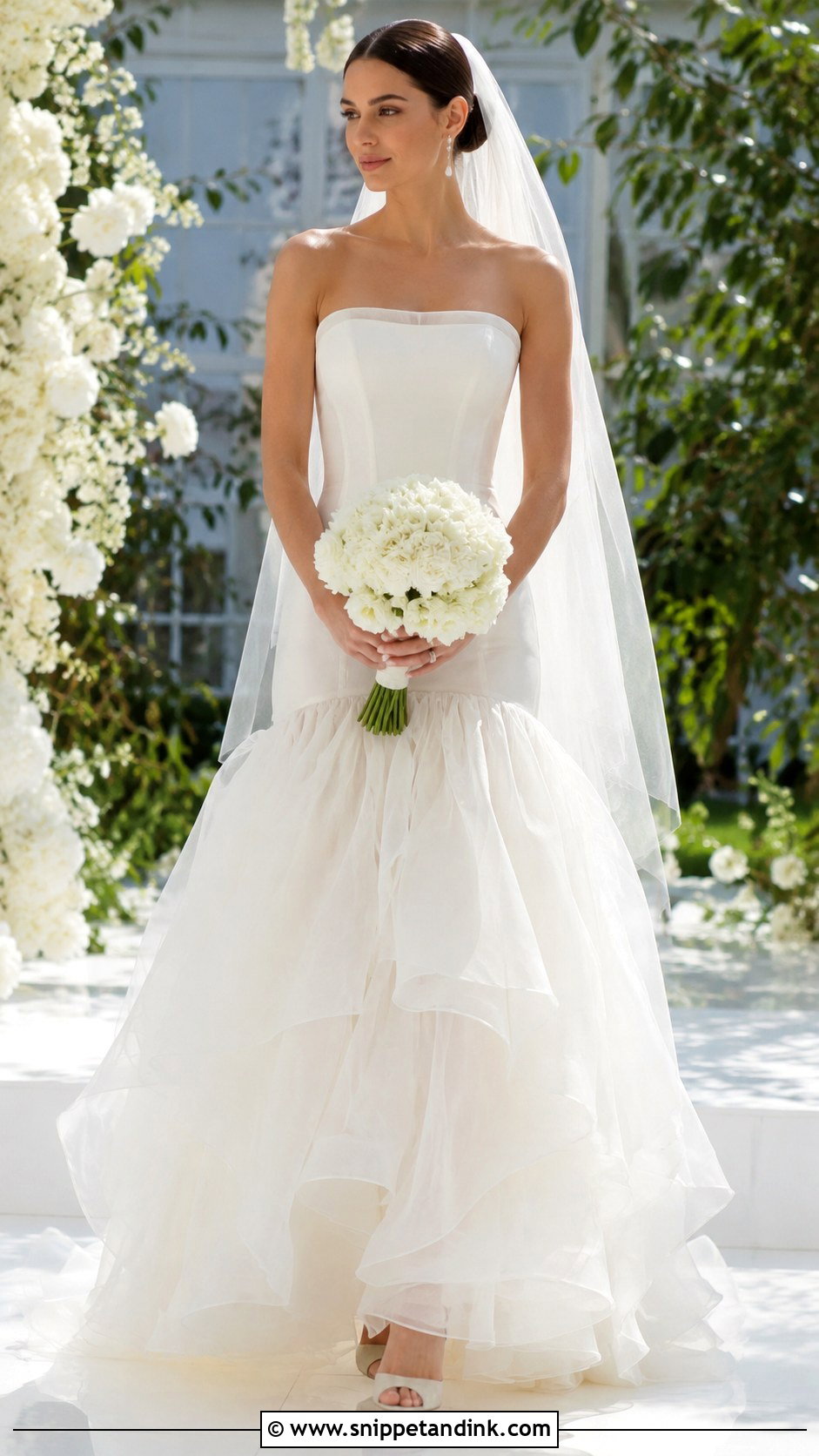 Drop Waist Organza Wedding Dress - Snippet and Ink - 25 Drop Waist Wedding Dresses